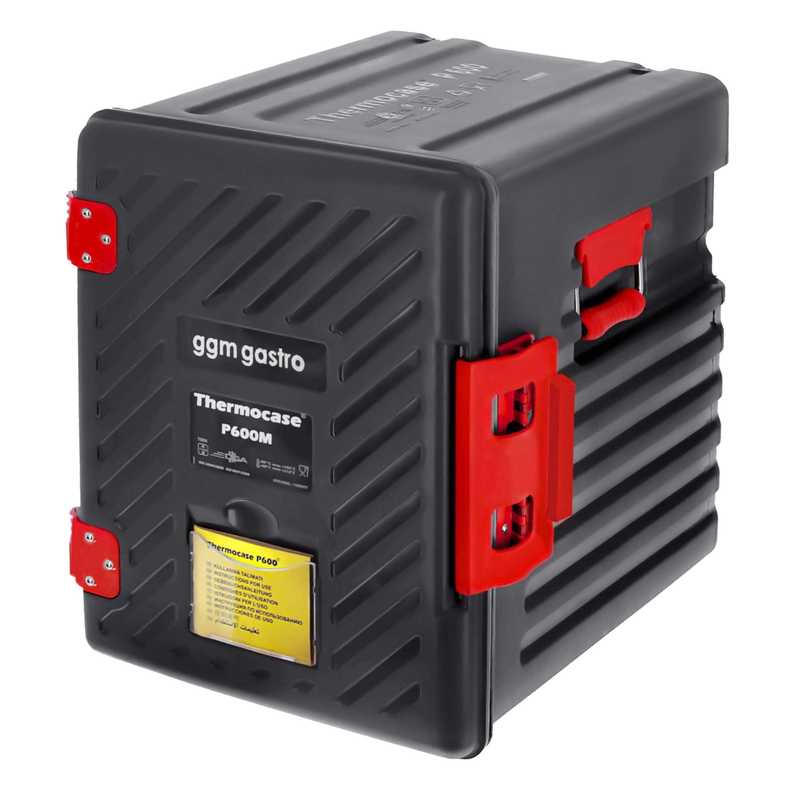 GGM Gastro Thermobox Frontlader 63 L für 12x GN 1/1 | hervorragende Isolierung, stapelbar, spülmaschinengeeignet, verstärkte Ecken, ergonomische Griffe, zeitsparende Reinigung