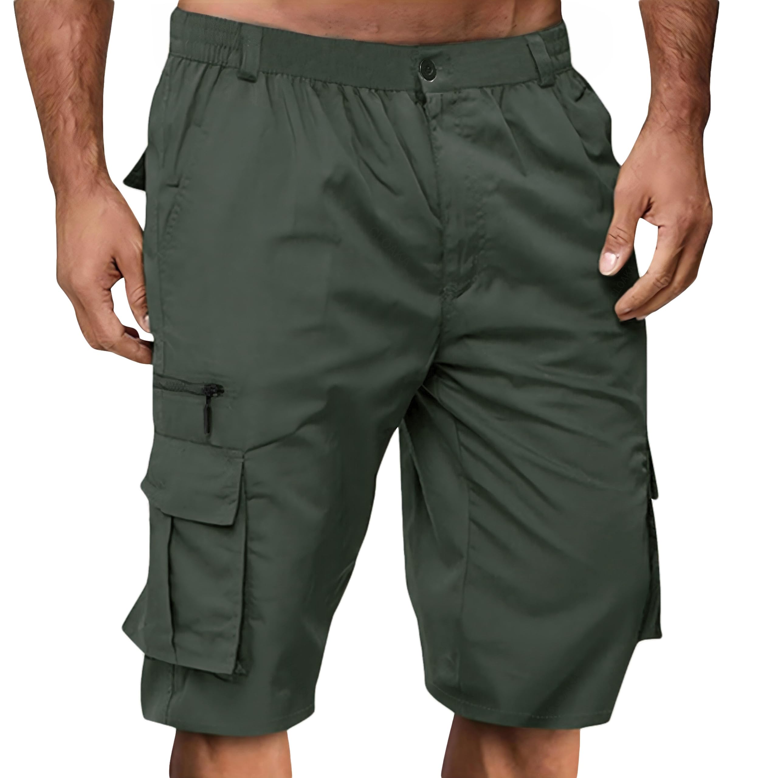 CLOAKA Cargo Kurze Hosen Herren Wasserdicht Elastische Taille mit Taschen Arbeitshosen Freizeitshorts Outdoor Wander Shorts