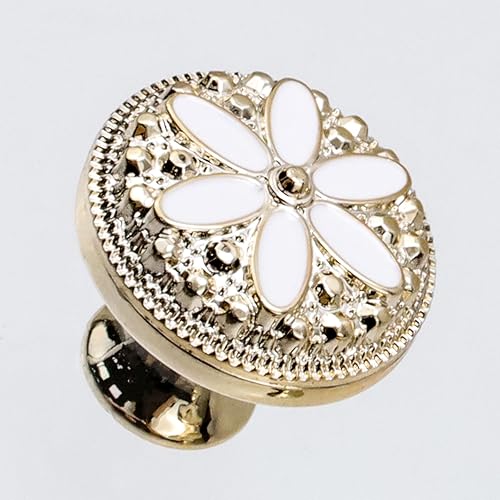 Miniatura 6 de Bitray Pomo de puerta de cajón con forma de flor con tornillos, paquete de 20 unidades