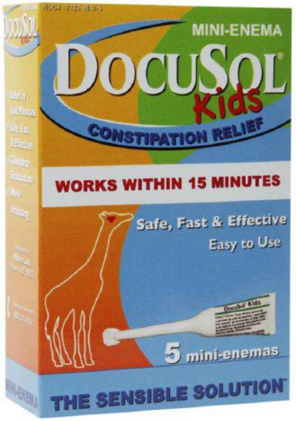 DocuSol Kids Constipation Relief, Mini Enema 5 ea (Pack of 2)