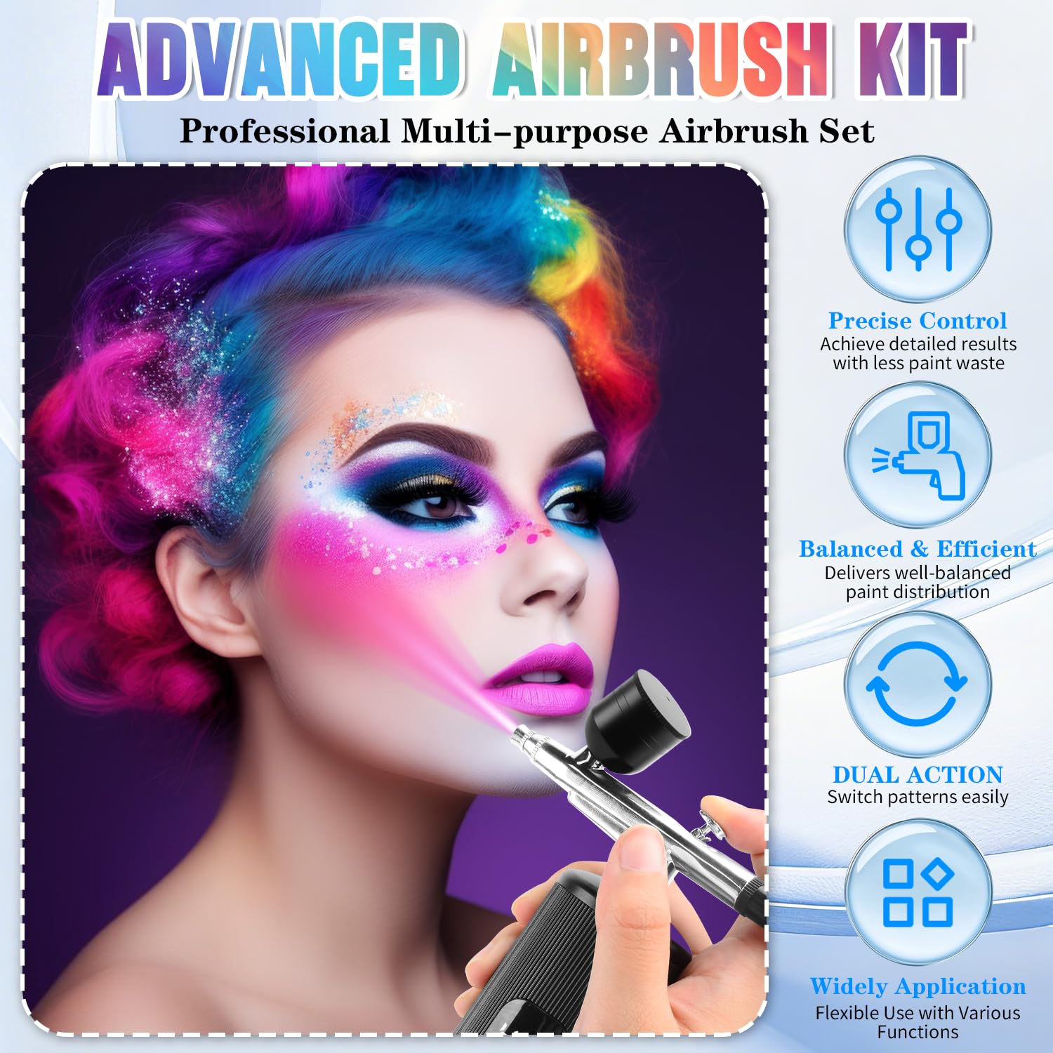 Kit de aerógrafo con compresor, aerógrafo portátil de alta presión de 48 PSI
