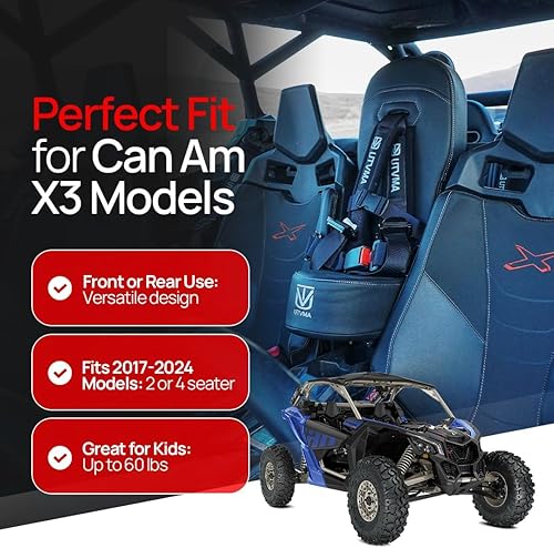 Miniatura 4 de UTVMA Asiento de parachoques compatible con Can Am X3, fácil de instalar, asiento de salto UTV, asiento de parachoques para niños, arnés y todos los