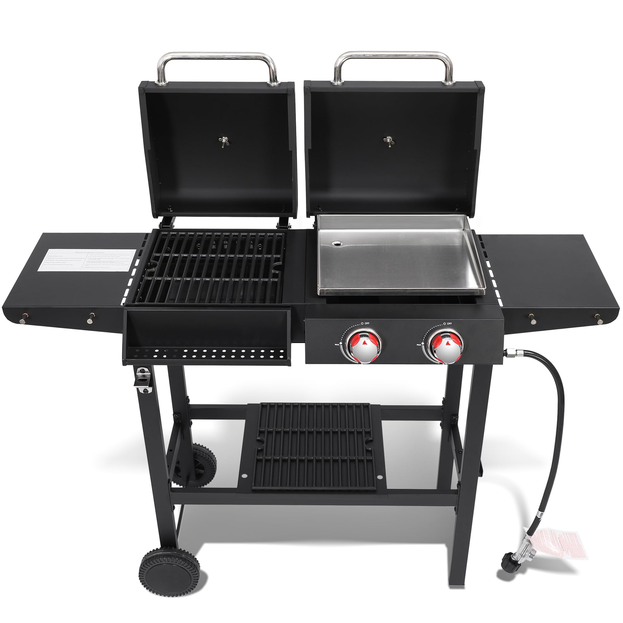 Nice Cooker 2 Burner Propane Gas & Charcoal Combo Grill
