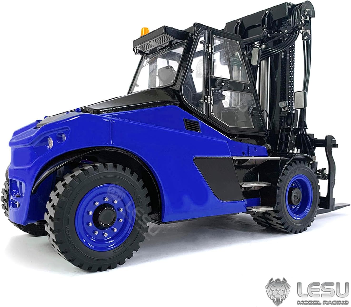 LESU RC Hydraulic Heavy Forklift Metal RTR for 1:14 AOUE-LD160S Trucks Model ST8 SR12 Radio Motor ESC Servo Light Sound System Construction Vehicle Model Painted Blue
