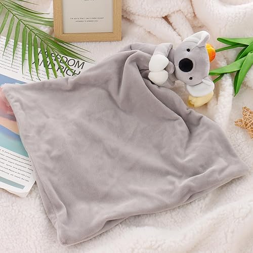 Miniatura 3 de Apricot Lamb Manta de seguridad de animales de peluche, koala gris, manta de personaje de cuarto de bebé, felpa de lujo para acurrucarse (koala gris)