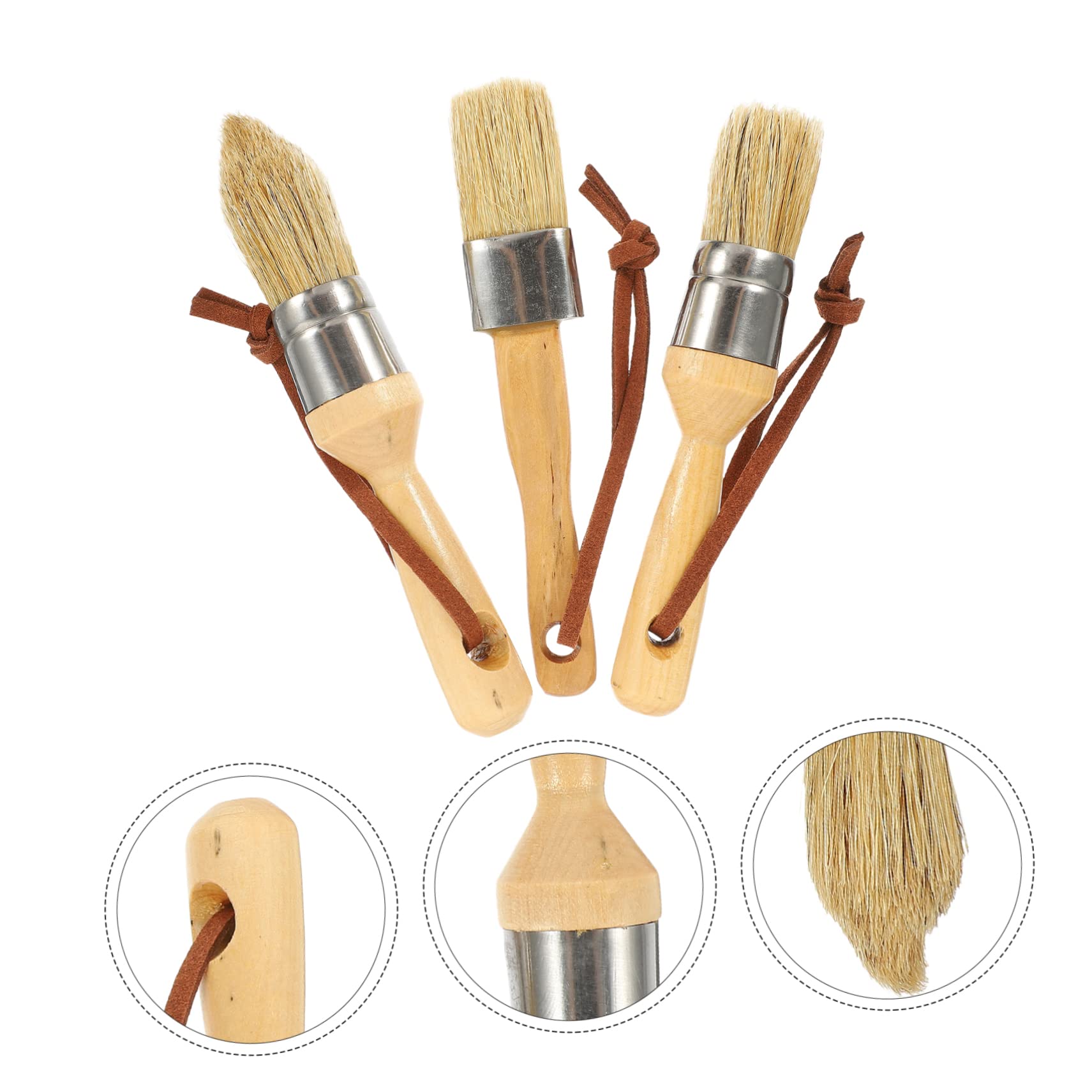 Operitacx 9 Pièces Brosse Ronde en Hêtre Pinceau pour Meubles Pinceau De Ménage Brosse à Cire Ronde Aquarelle Mural en Bois se à Cire pour Meubles x Vernis Majeur