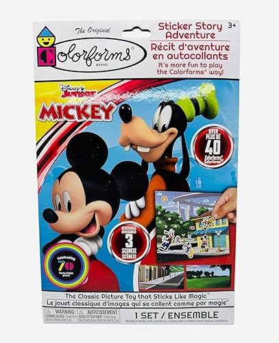 Miniatura 2 de Mickey Mouse Colorforms Sticker Story Adventure - El clásico juguete de imagen que se pega como magia - 3 escenas de fondo y más de 40 formas de