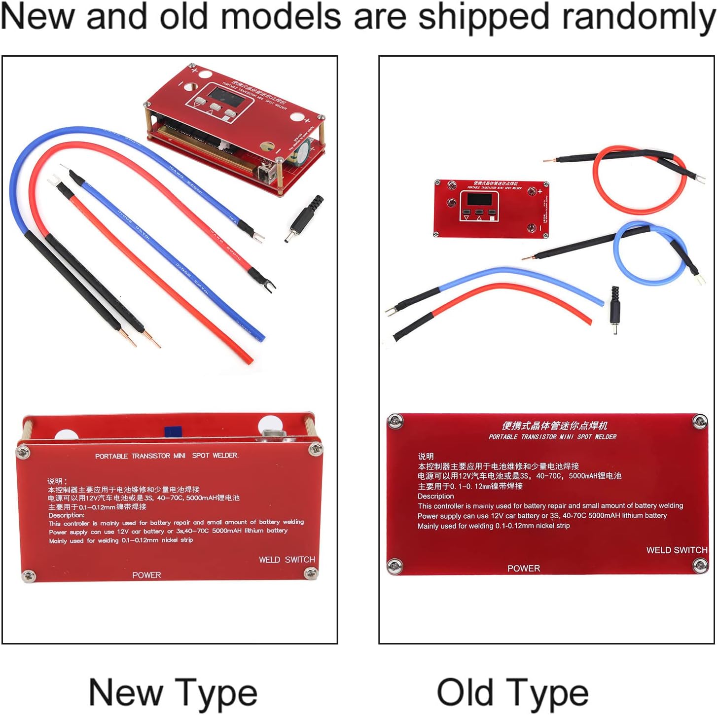Mini Spot Welder Machine, Portable Transistor Lithium Battery Spot Welder for Capacitor, with Automatic Welding Mode, Single Chip Microcomputer Control and LCD Display Screen