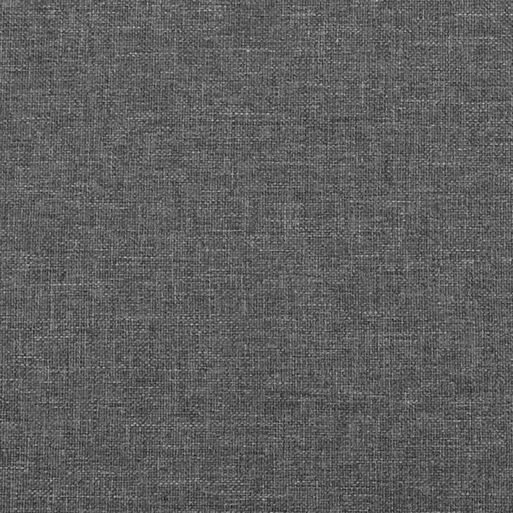 Sprężynowy z regulowanym zagłówkiem kontynentalne 140x190 cm szary | Łóżko kontynentalne z materacem kieszeniowym 140x190 cm ciemnoszara tkanina z zagłówkiem i ławką