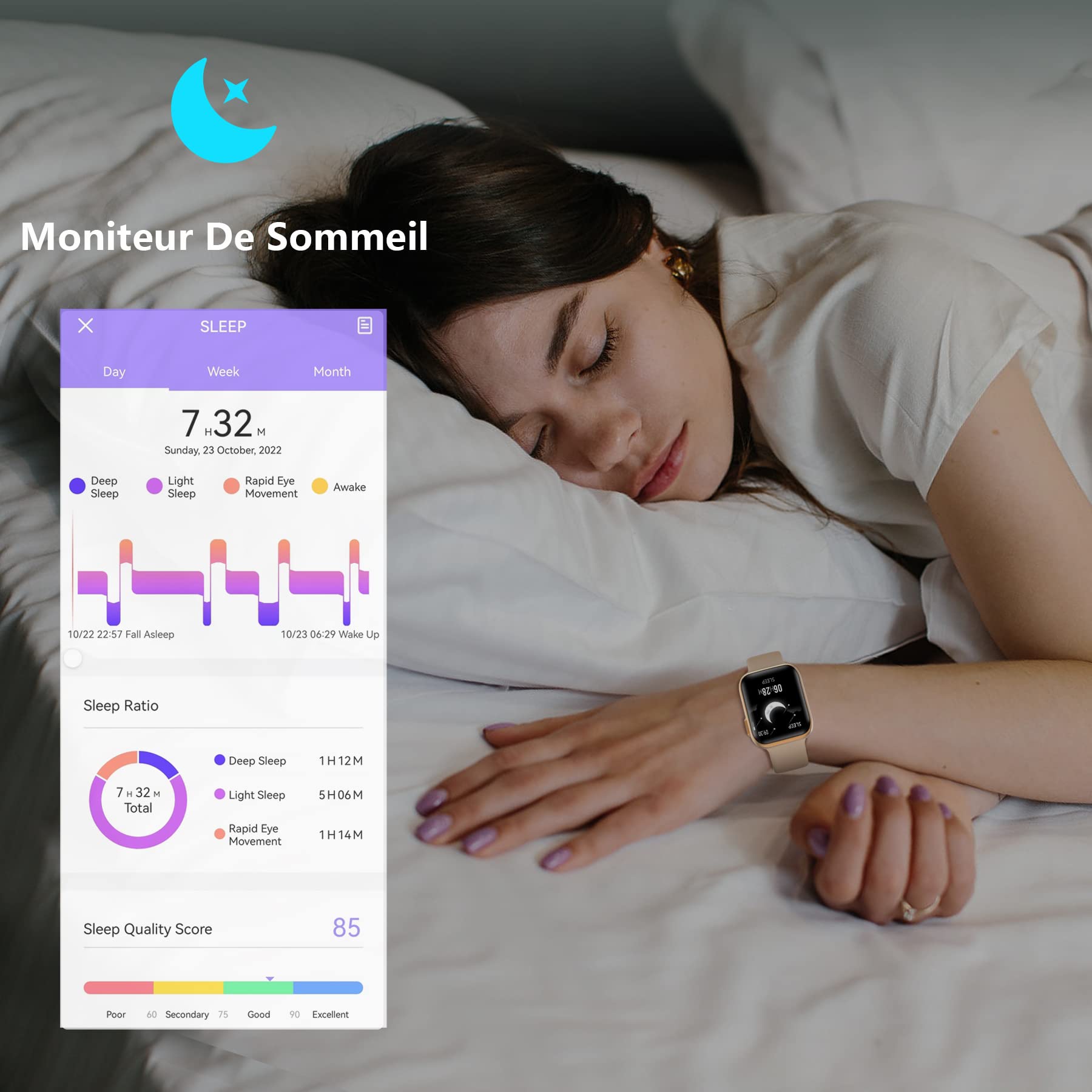 BRIBEJAT BT3 Montre Connectée Femme Homme, 1.69" Smartwatch avec Appel Bluetooth, 28 Modes Sportifs, Podometre/Fréquence Cardiaque/Sommeil, Etanche IP68, Fitness Tracker pour Android iOS, Or Rose