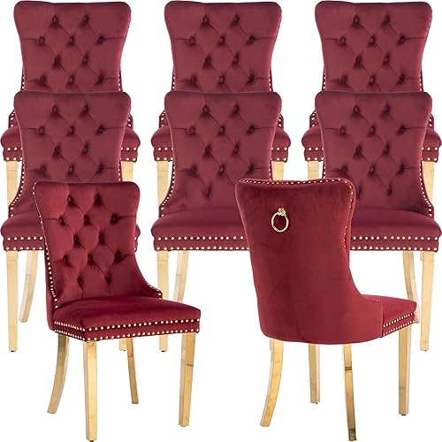 Miniatura 10 de Juego de 2 sillas de cocina y comedor de terciopelo, respaldo exterior capitoné, tapizadas en terciopelo, estructura de madera maciza (celeste, 2