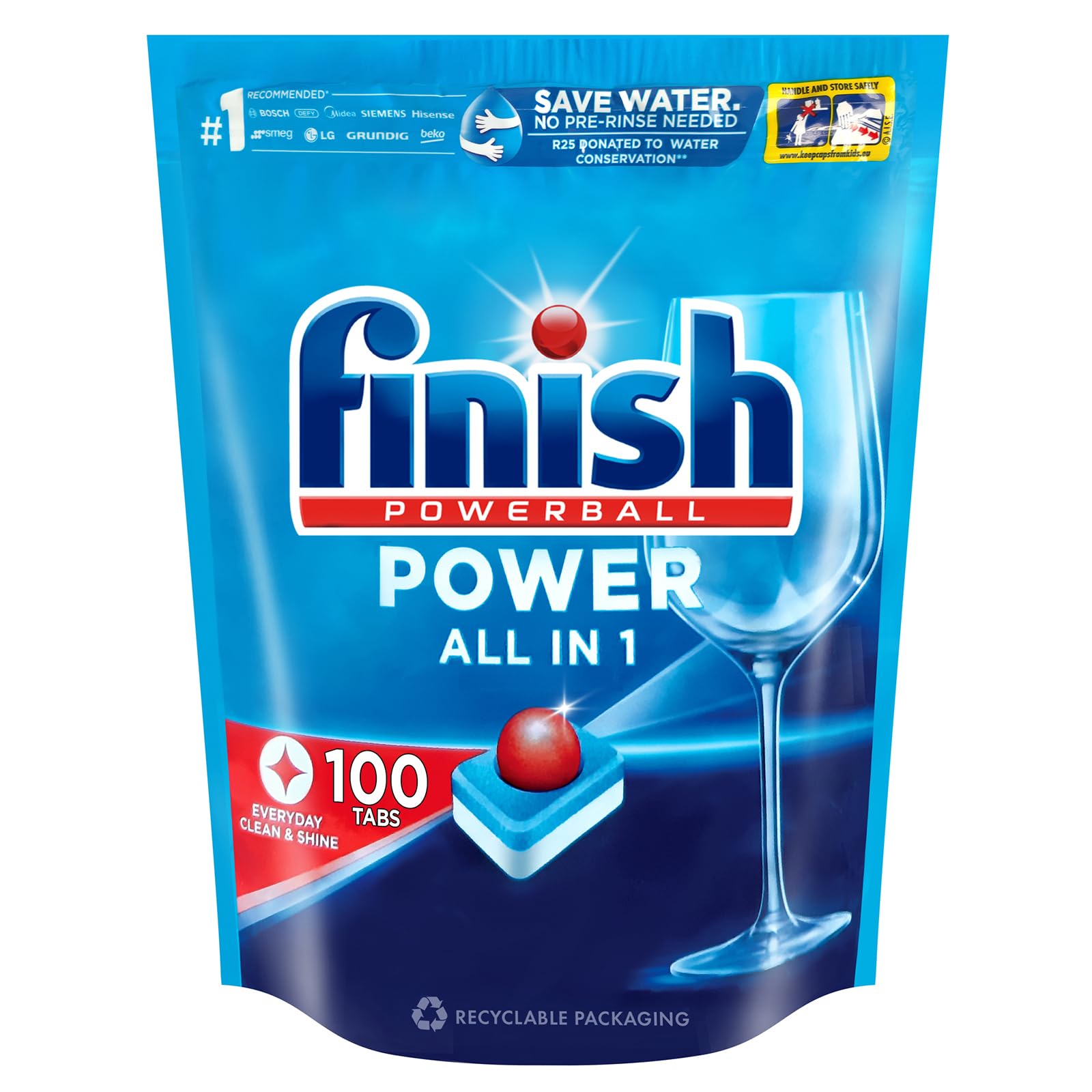 Finish Dishwasher Detergent Tablet All In One Max 100 Tabs