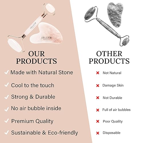 Miniatura 7 de Juego de rodillo de jade y Gua Sha para masaje facial y drenaje linfático  Mejora la circulación, reduce la inflamación, mejora la absorción del