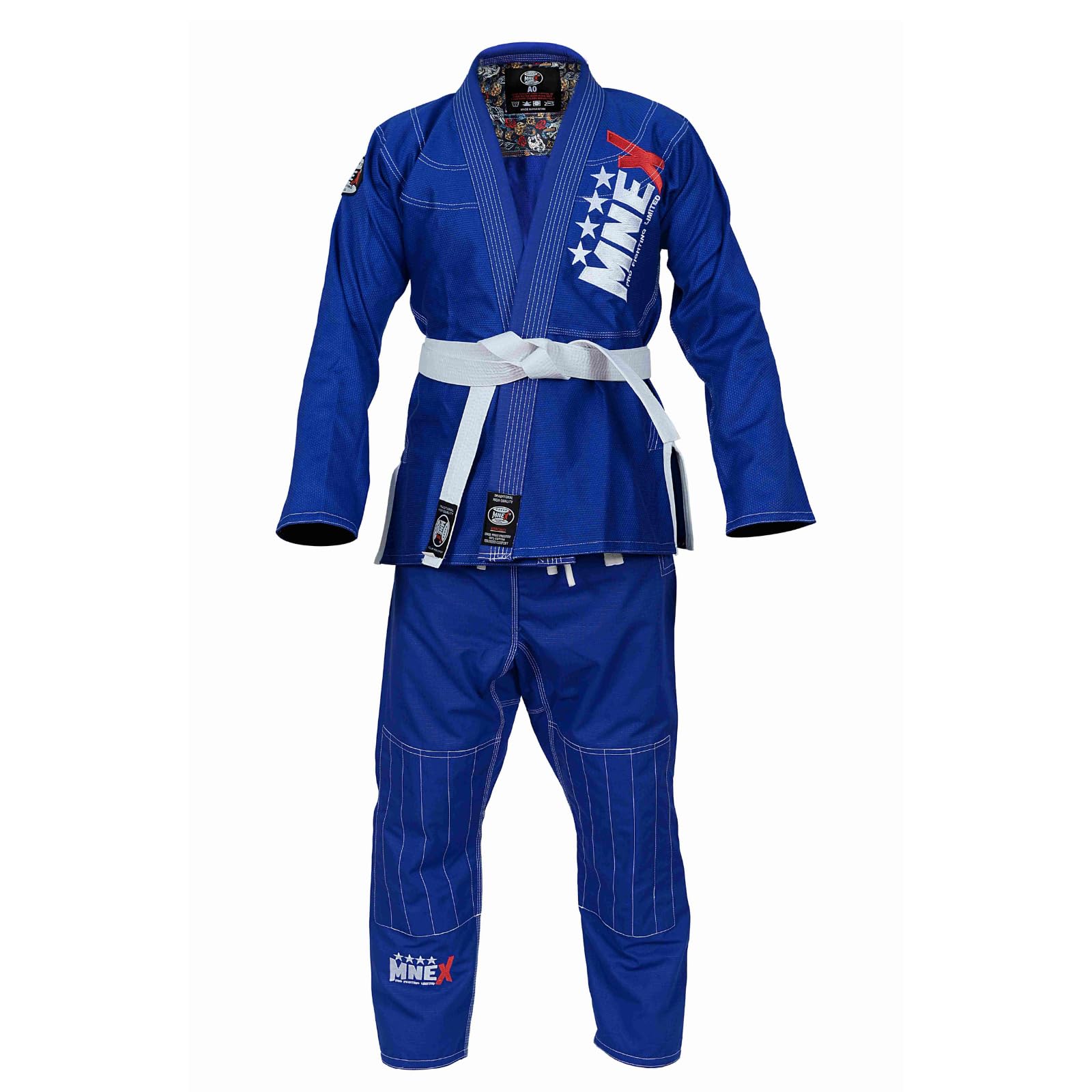 MNEX PRO FIGHTING LIMITED Trajes brasileños de Jiu Jitsu para hombre, BJJ Gi Niños/Adultos, Traje Kimono Uniforme 100% Algodón 450Gsm Tela Ligera Preencogida Traje Ju-Jitsu