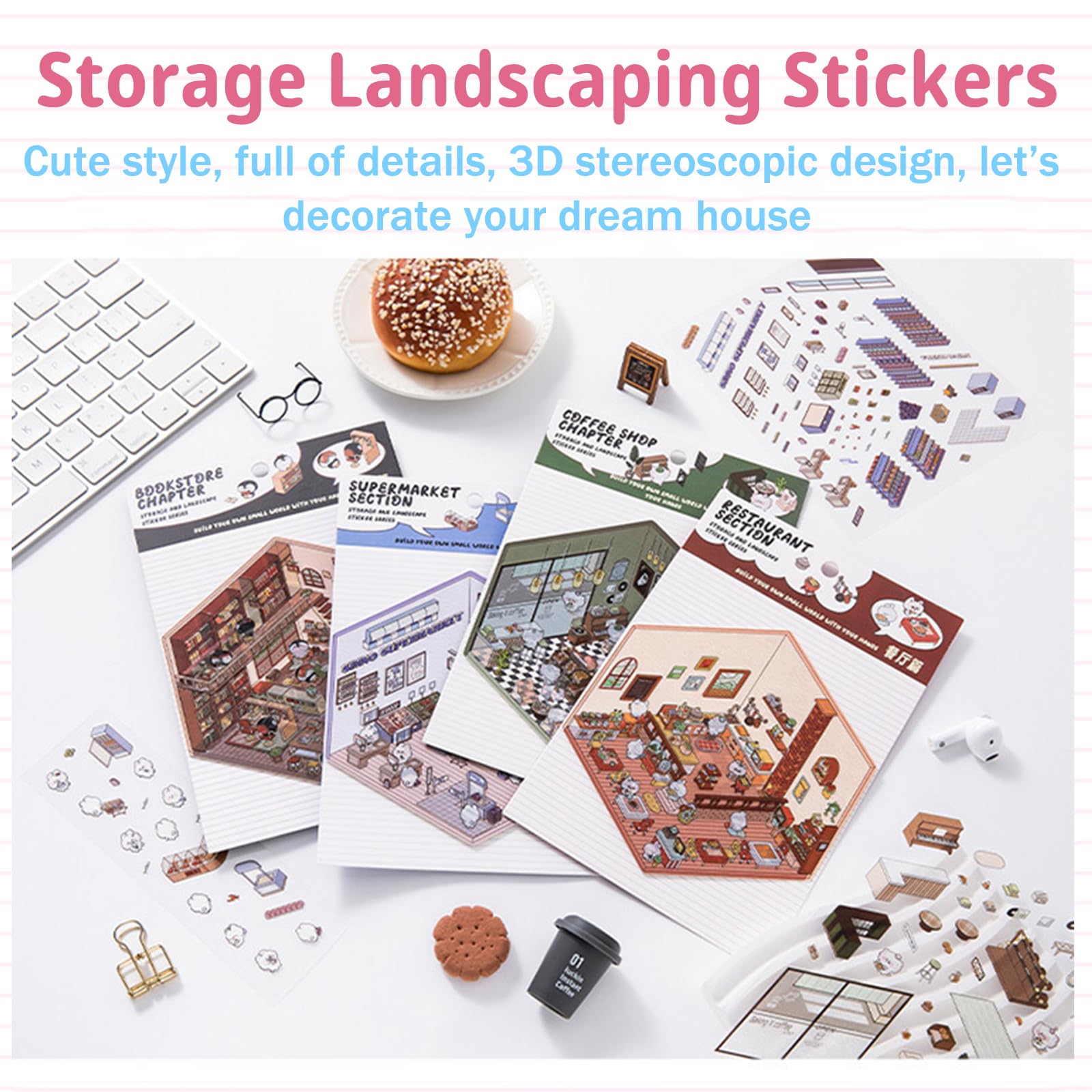 Autocollants De Scène 3D Maison - Ensemble De 8 Thèmes