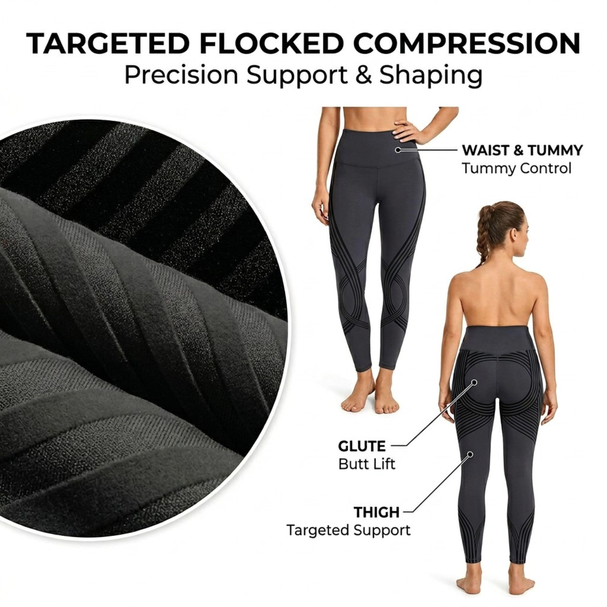 Leggings a compressione da donna, a vita alta, controllo della pancia, sollevamento dei glutei, senza cuciture, tessuto morbido, adatti per allenamenti in palestra e yoga