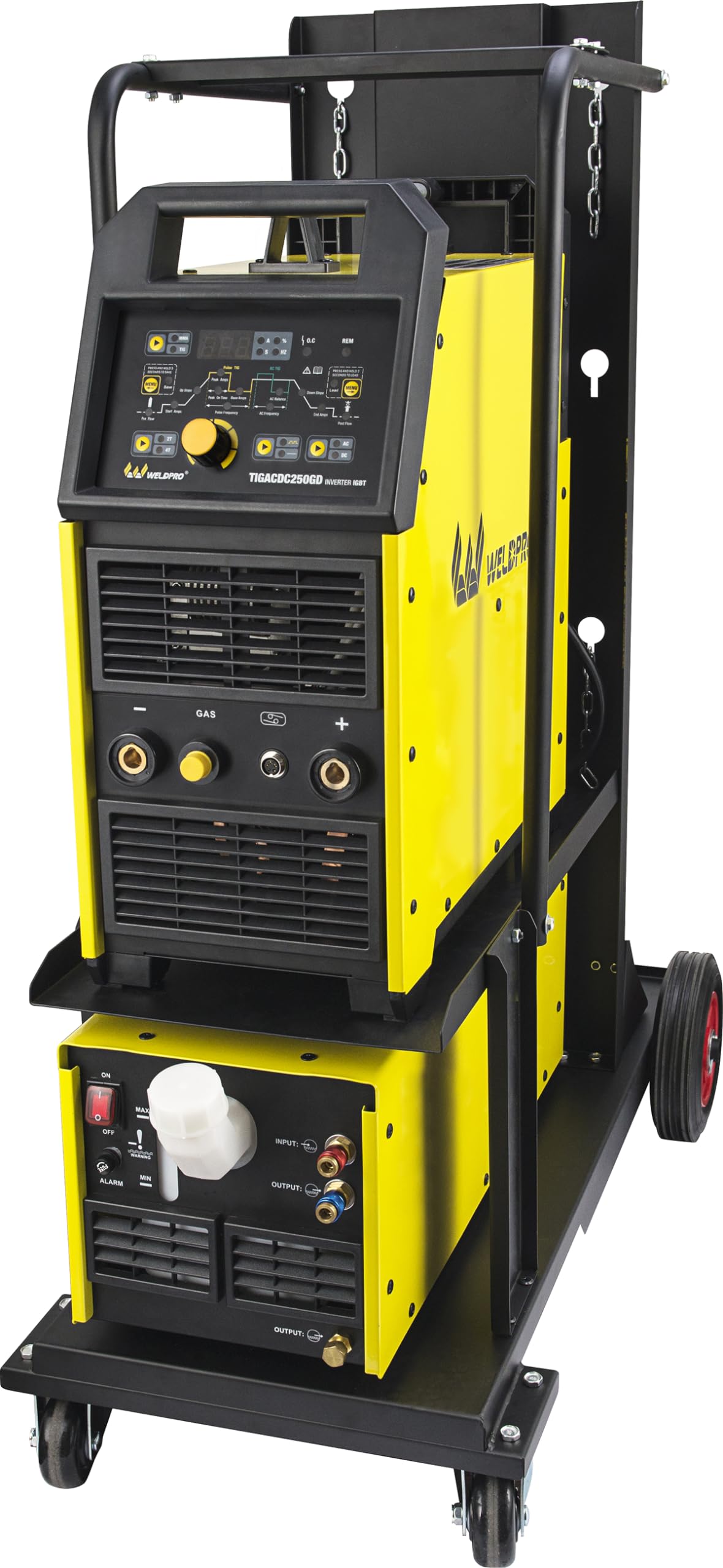 SP2005 Weldpro Digital TIG ACDC 250GD AC DC 250 Amp Tig/Stick Welder with Pulse Memory function Dual Voltage welding machine (CK20WaterCooledTorchSet)