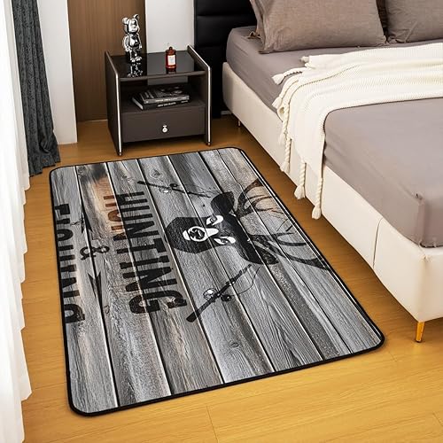 Miniatura 4 de Alfombras de ciervos para sala de estar, dormitorio, niños, alfombra rústica de pesca y caza, 5 x 7 pies, para mujeres y hombres, casa de campo, con