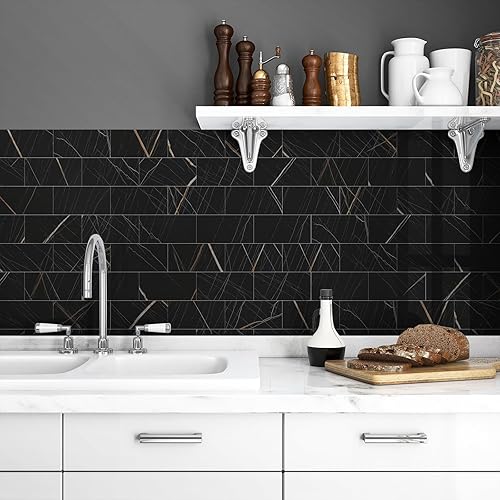 Miniatura 5 de Avant Decor Azulejo de muestra  Azulejos con textura de piedra de metro compuesto de piedra  Azulejos de cocina para despegar y pegar  Azulejos de