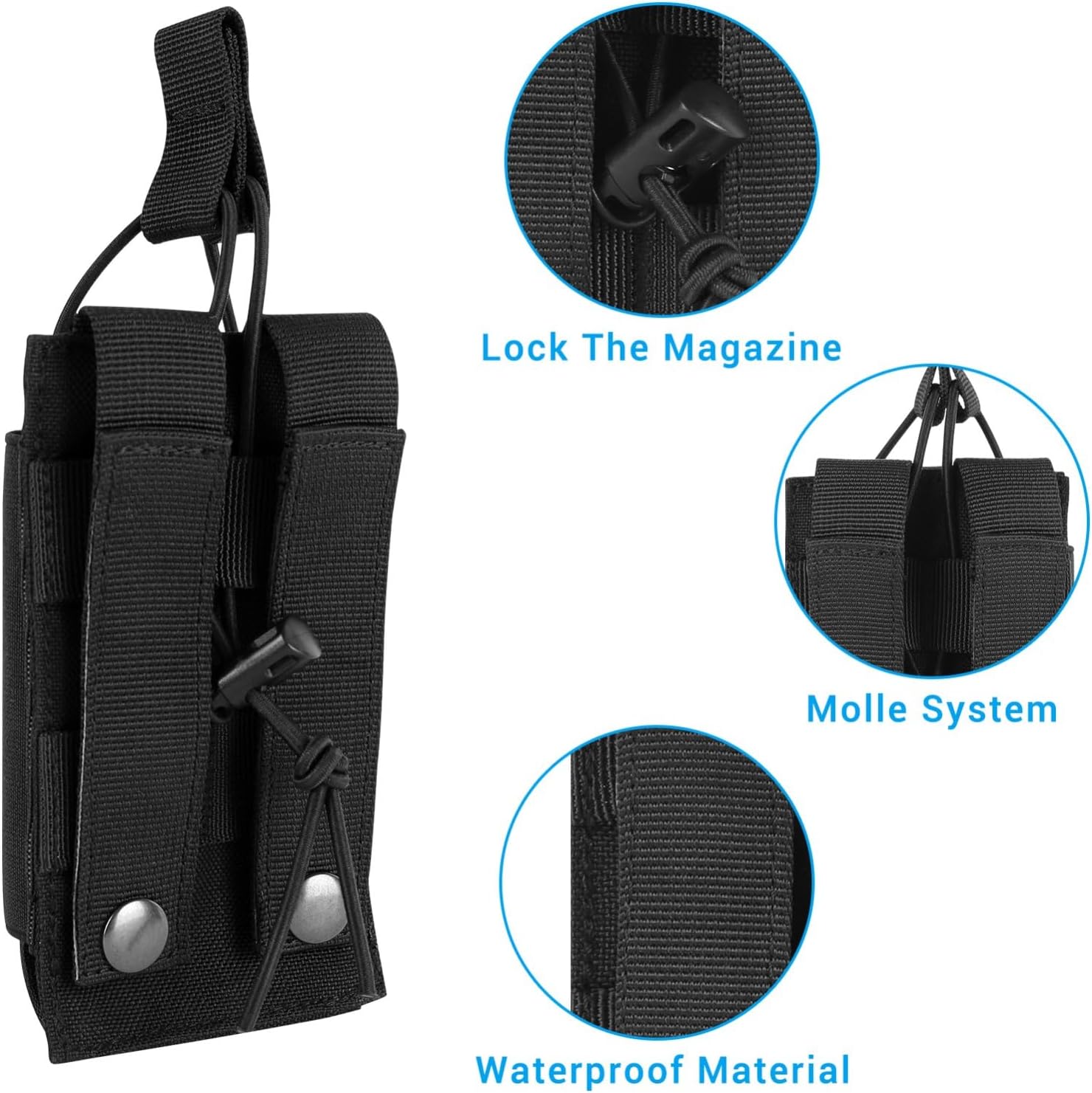 FUNANASUN Molle Mag Pouch,Triple/Double/Single Mag Pouch Tactical Magazine Pouches, Open Top Elastic Magazine Holster for M4 M16 AK AR Magazine Glock M1911 92F 9mm