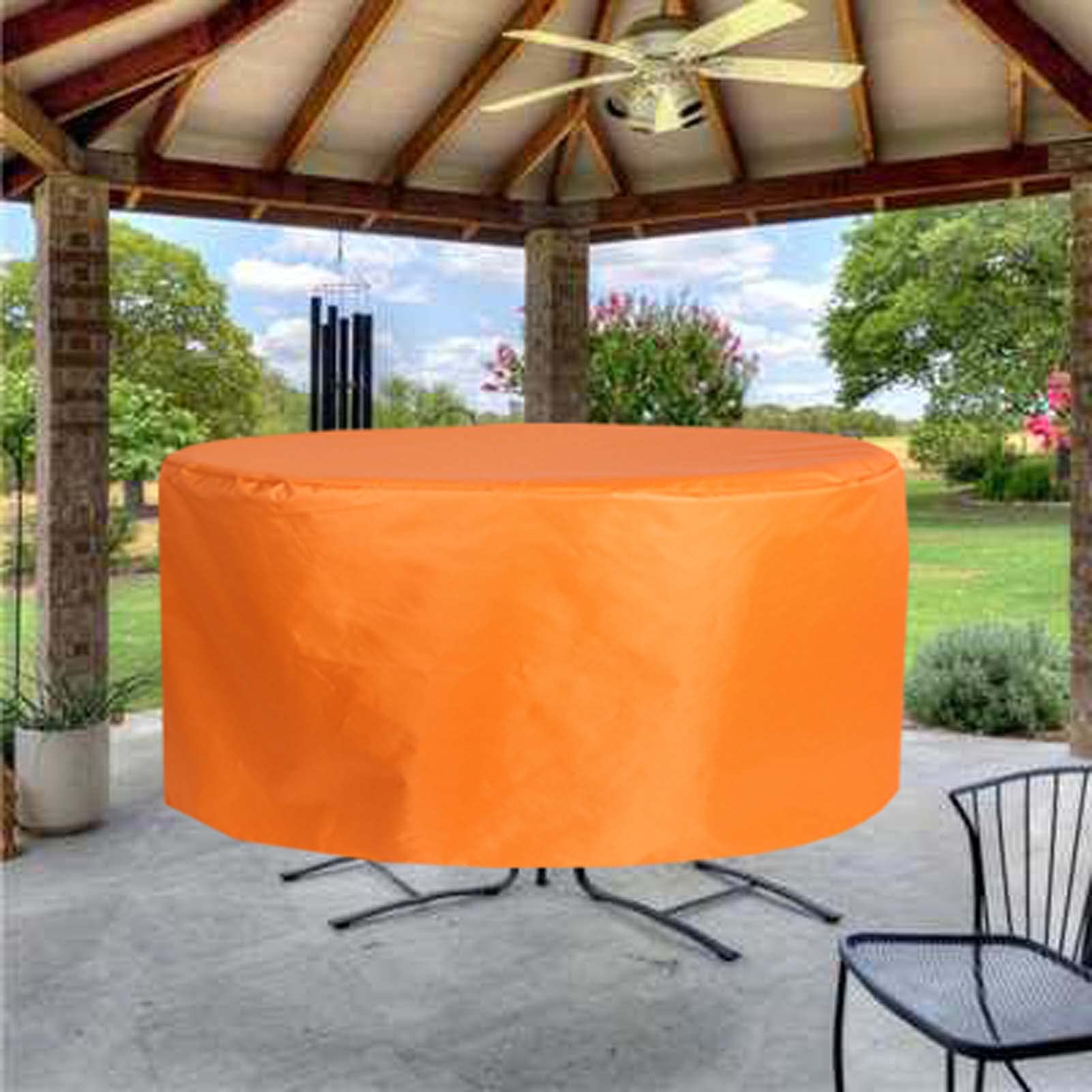 320 x 110 cm futrzany pokrowiec na patio, wodoodporny okrągły stół i krzesła na zewnątrz, pokrowiec na stół i krzesła na zewnątrz, pokrowiec na krzesła stołowe