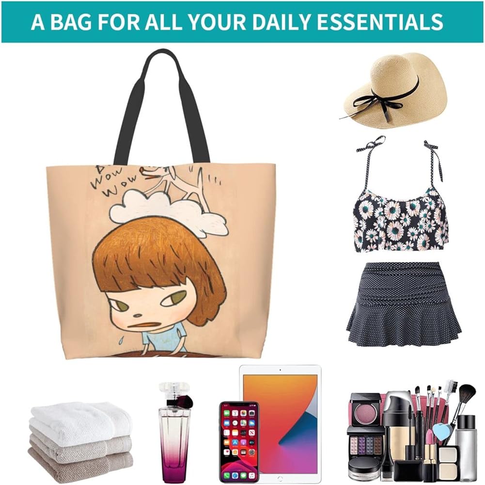 Amazon | [MINIER] ならよしとも 奈良美智 エコバッグ レディース