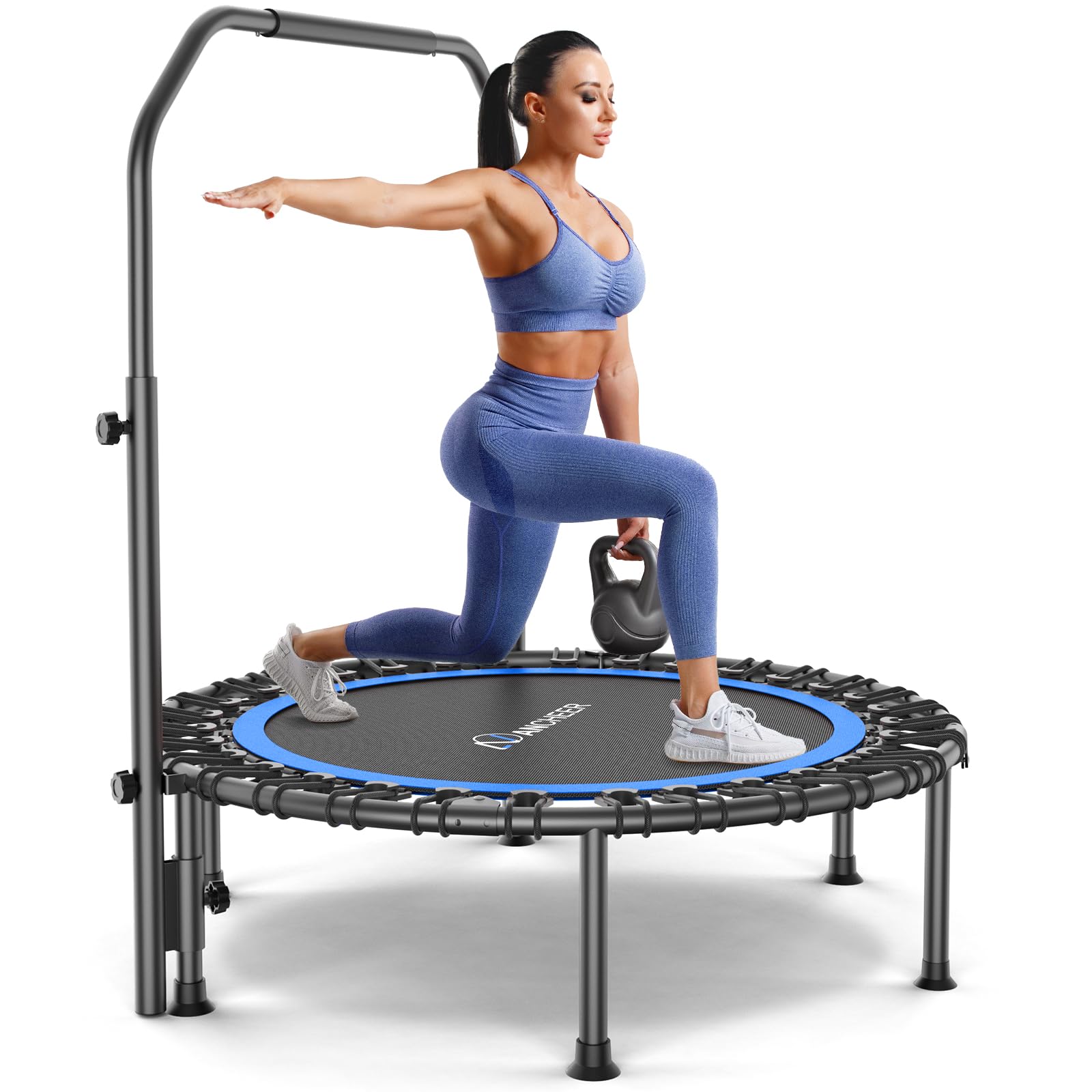 ANCHEER Fitness Trampoline,40"/48" Bungee Rebounder with Adjustable Handle