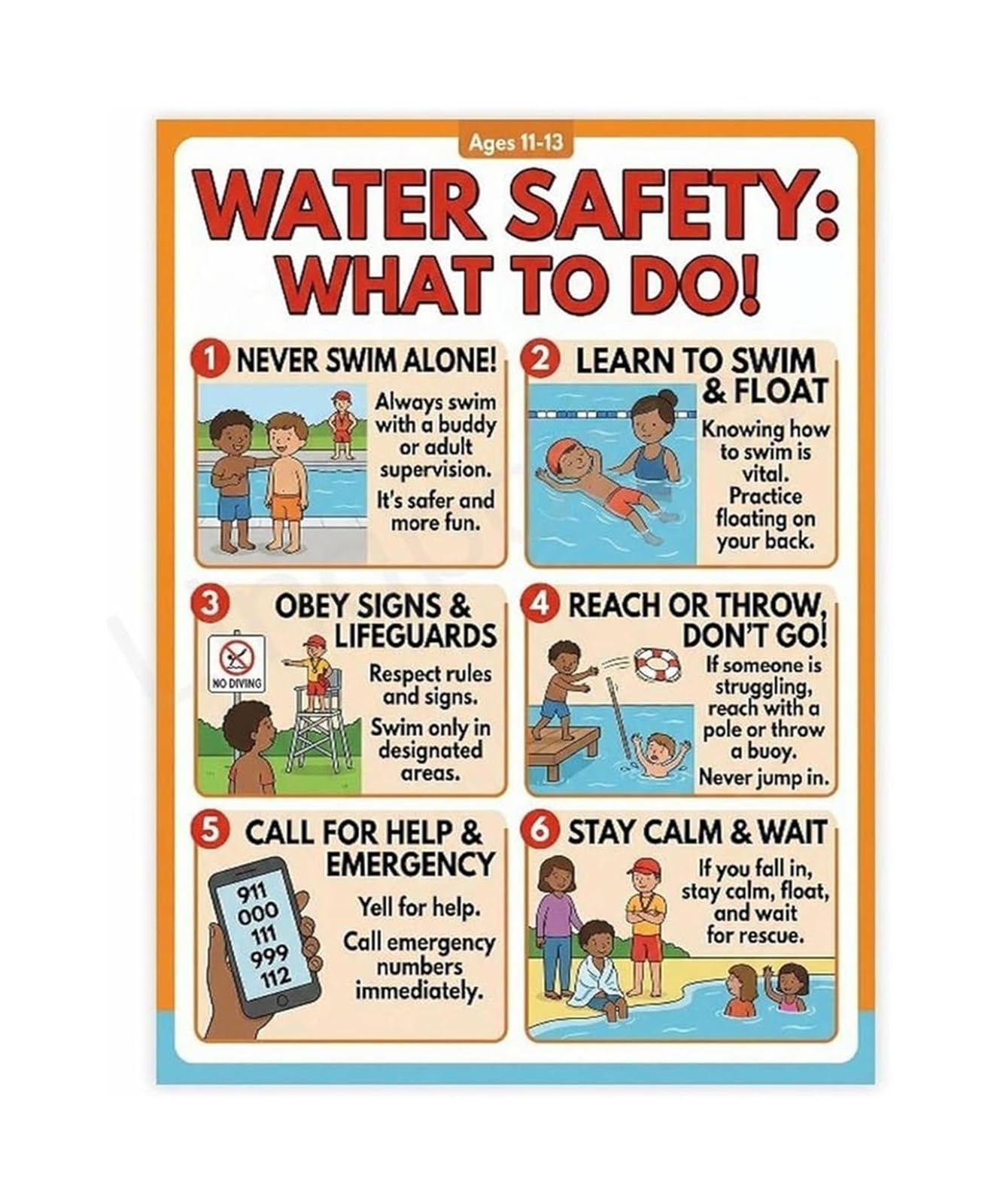 NWPNLXEA Family Pool Rules Poster and Conduct Guidelines for Backyard or Club Pool Decor Unframed,16x24inch(40x60cm)