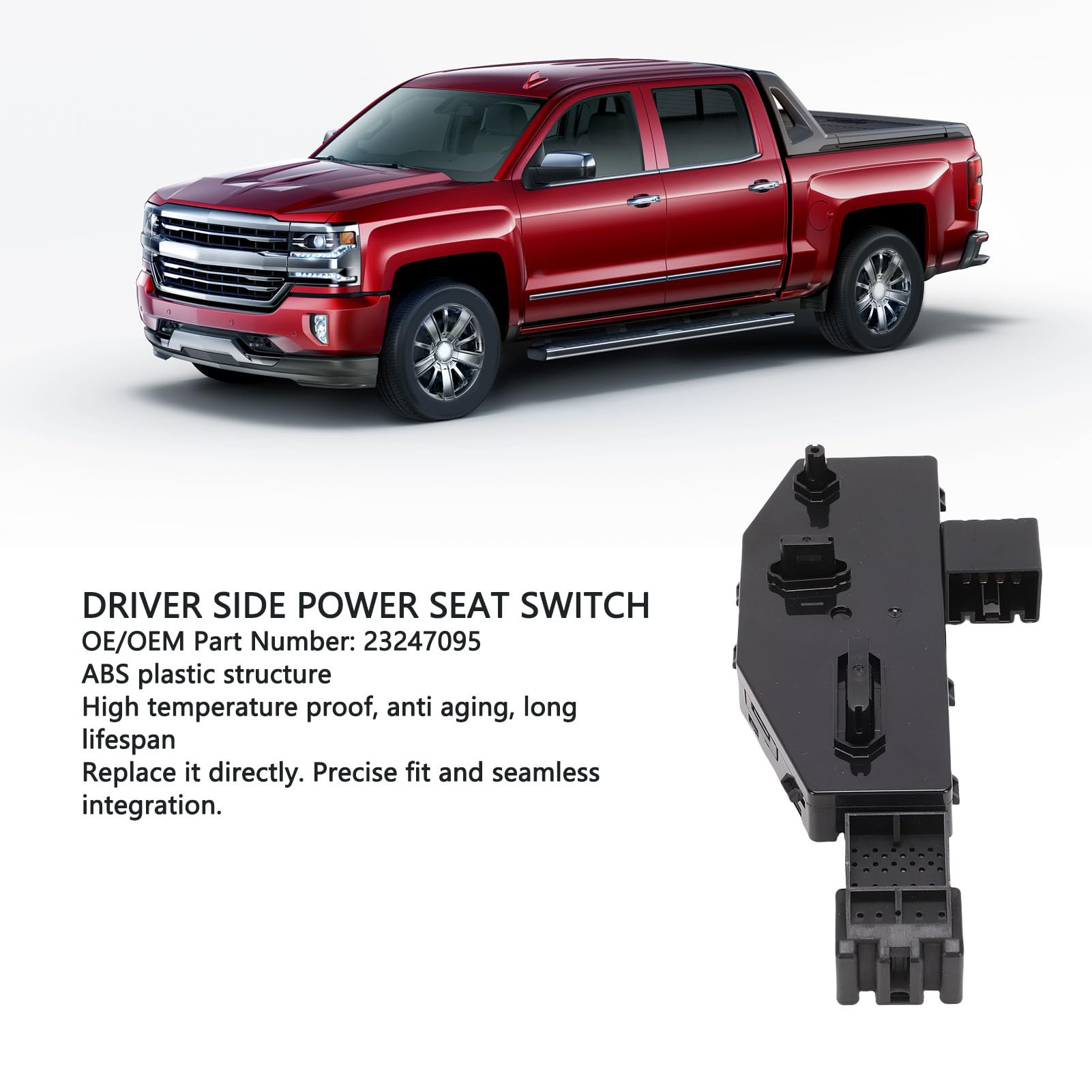 Interruptor de Asiento Eléctrico 23247095, Repuesto para 1500 2500 3500 HD 2014-2019