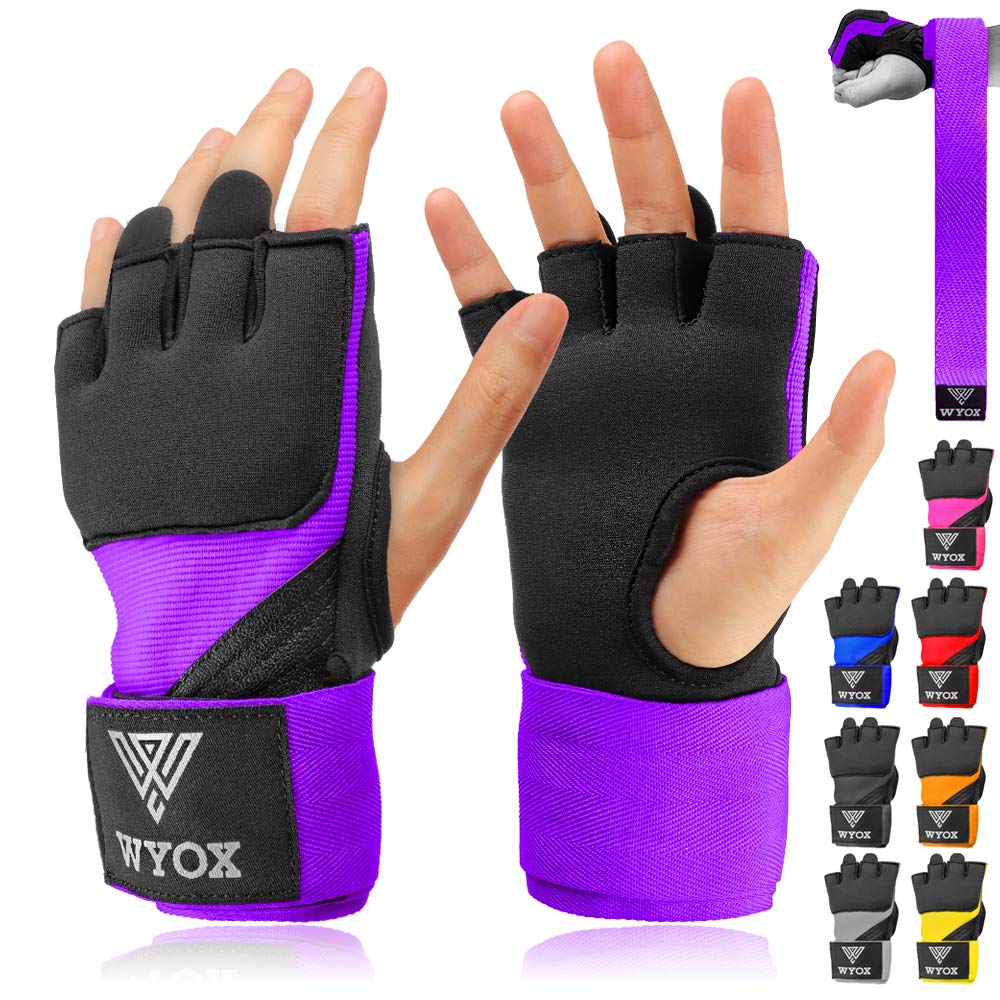 WYOXGel Boxing Hand Wraps Inner Gloves for Men & Women, 80cm Quick Wrist Straps, Padded Knuckle Protection for Muay Thai Kickboxing, Hand Wraps for Boxing & Martial Arts