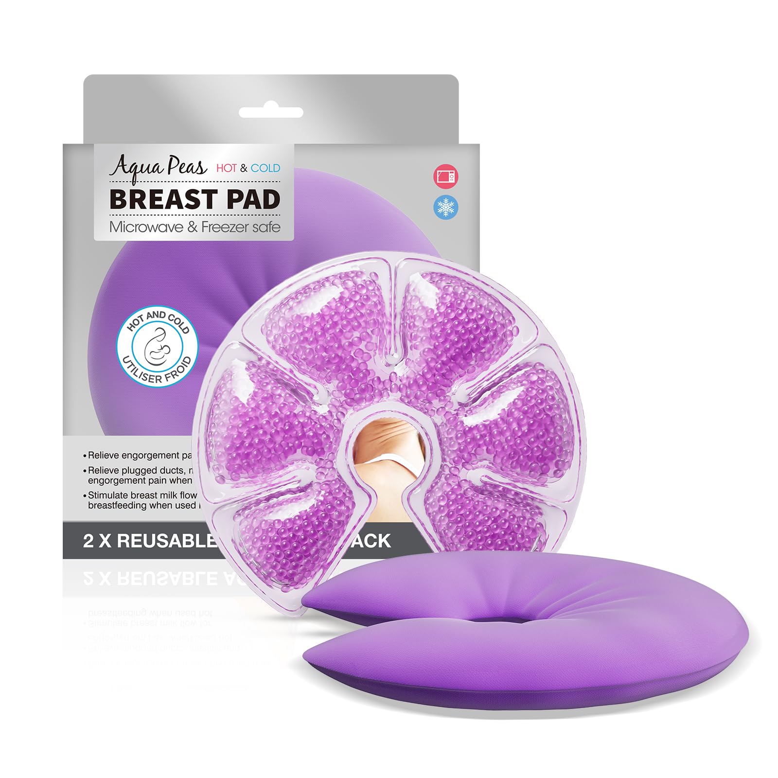IKABEL Hot and Cold Breast Therapy Packs, Reusable Breast Therapy Ice Pack, Breastfeeding Essentials for Relieve Clogged Ducts, Breastfeeding Pain, Engorgement, Mastitis, Boost Milk Let-Down, 1 Pack