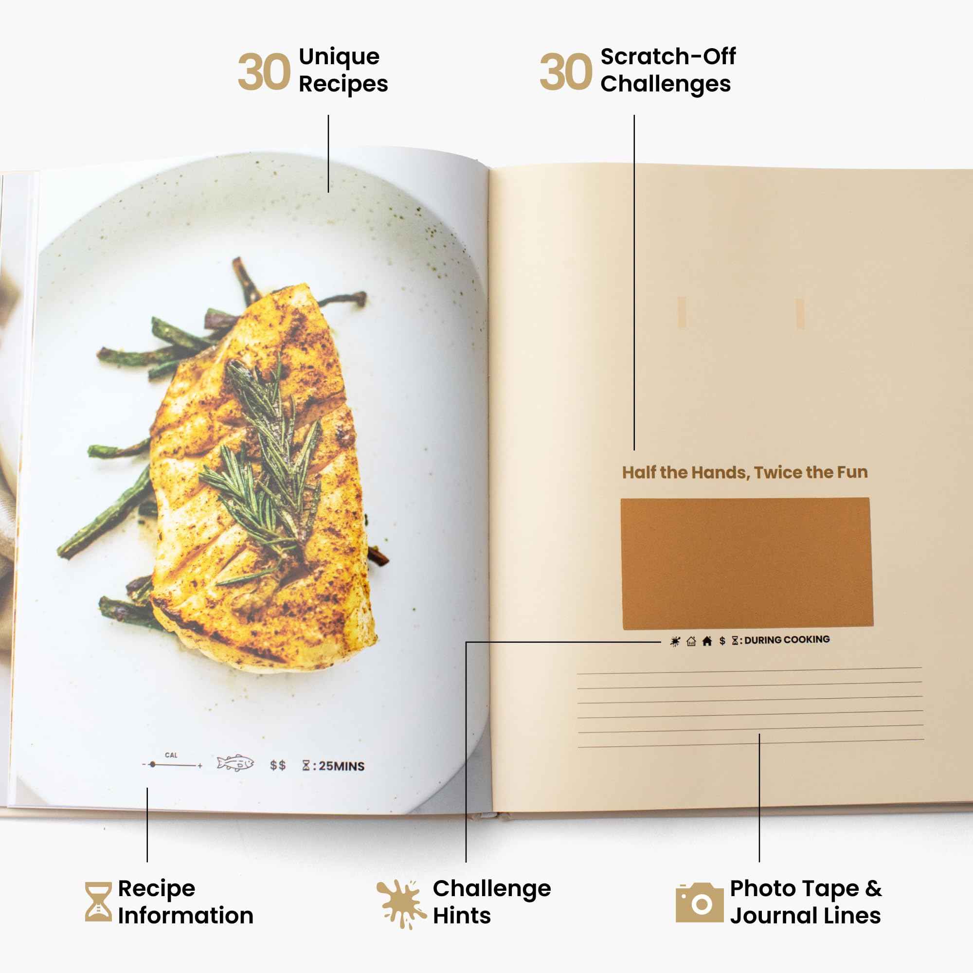 The Adventure Challenge Dinner Dates, Couples Date Night Cookbook, 30 Recipes + 30 Adventures & Date Night Games for Couples, Unique Recipes from Chopped Junior Champion Chef, Cooking for Two | Kocherlebnisse mit Rezepten und Überraschungen, Paaraktivität