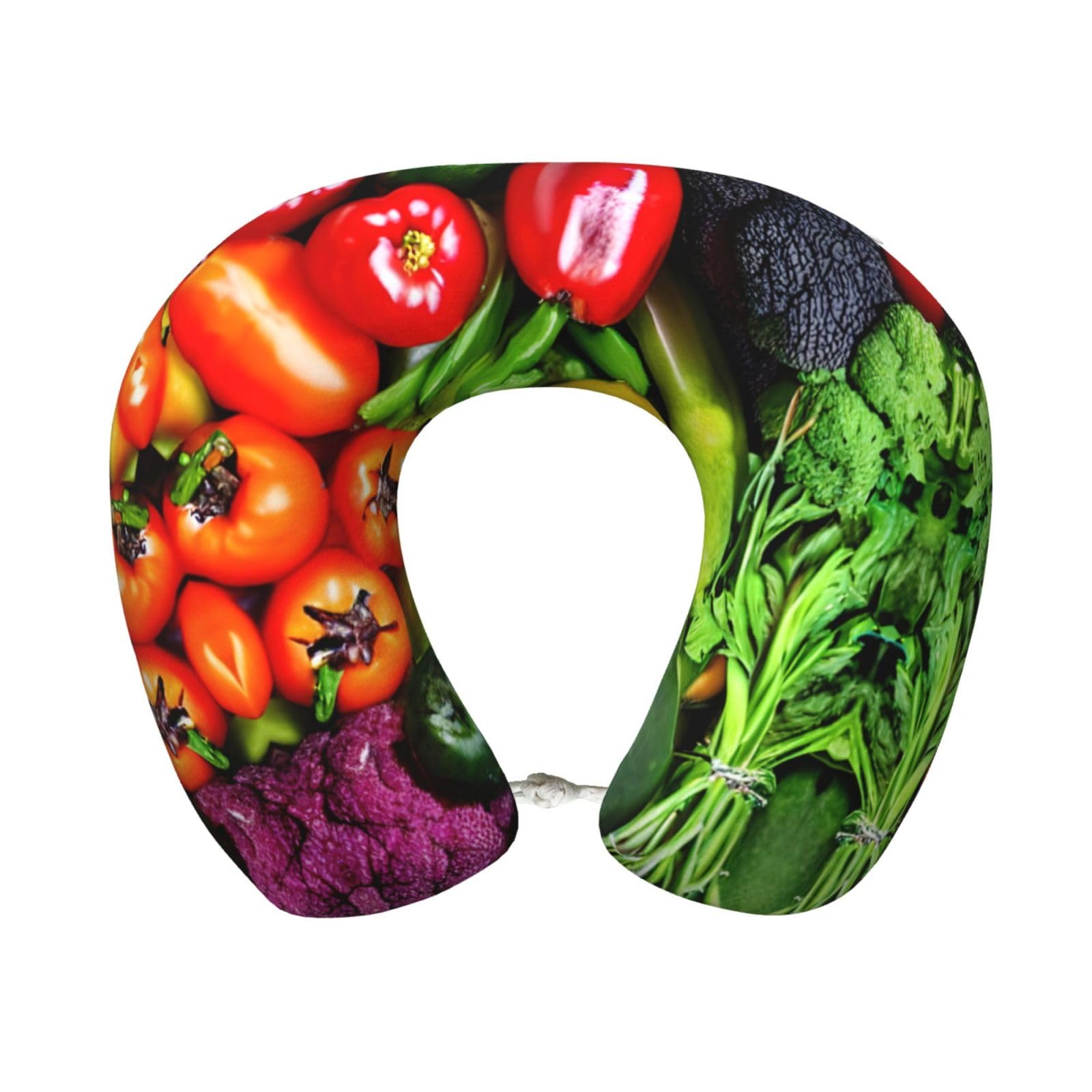 peiyeety Fresh Vegetables Fruits Print Custom U-Shaped Pillow,Memory Foam Cervical Neck Travel Pillow,for Home,Camping,Travelling