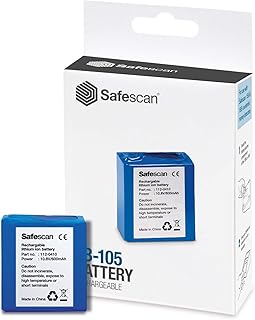 Safescan Batería recargable LB-105 para detectores de billetes falsos automáticos Safescan, Batería de litio para detector de billetes falsos hasta 30 horas de duración