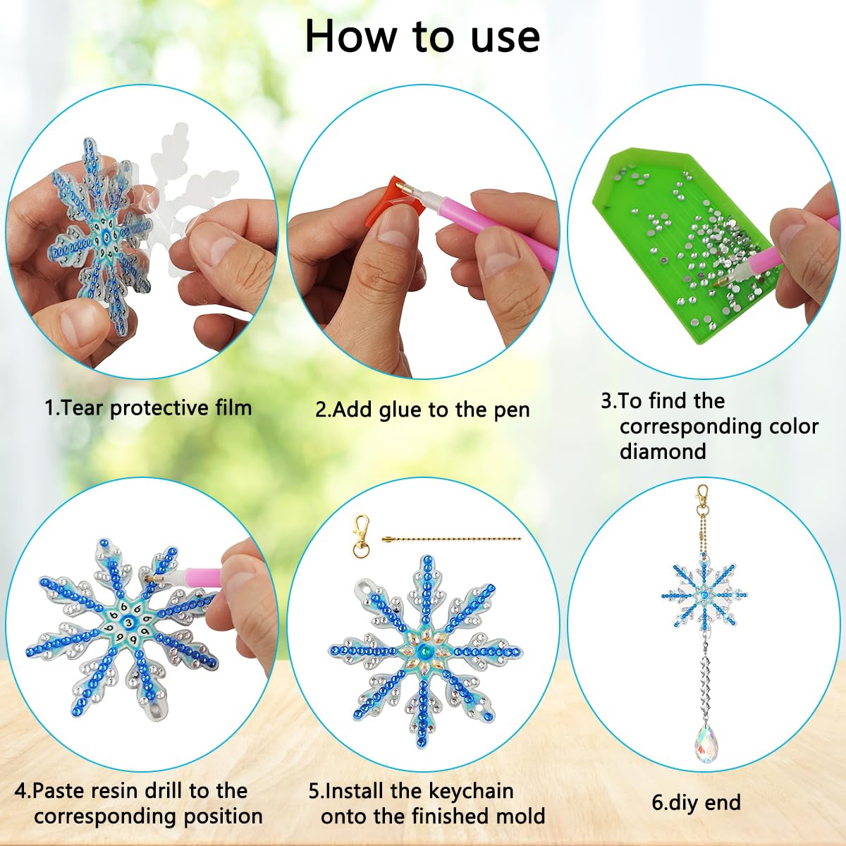 Set di 4 acchiappasole per pittura a diamante, per bambini, fai da te