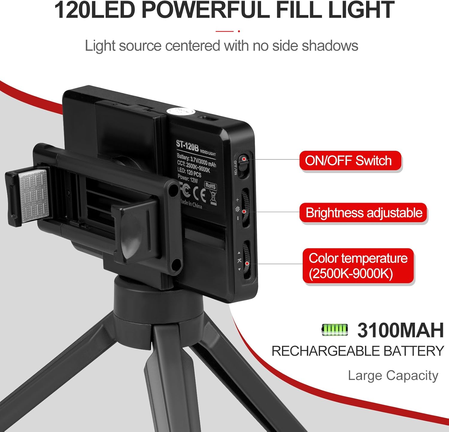 Tattoo Light Kit with 120LED and CPL Filter Lens, Polarized Light for Tattoo, Tattoo Equipment & Supplies, Compatible with iPhone, Tattoo Lighting Lamp Food Photography Remove Glare