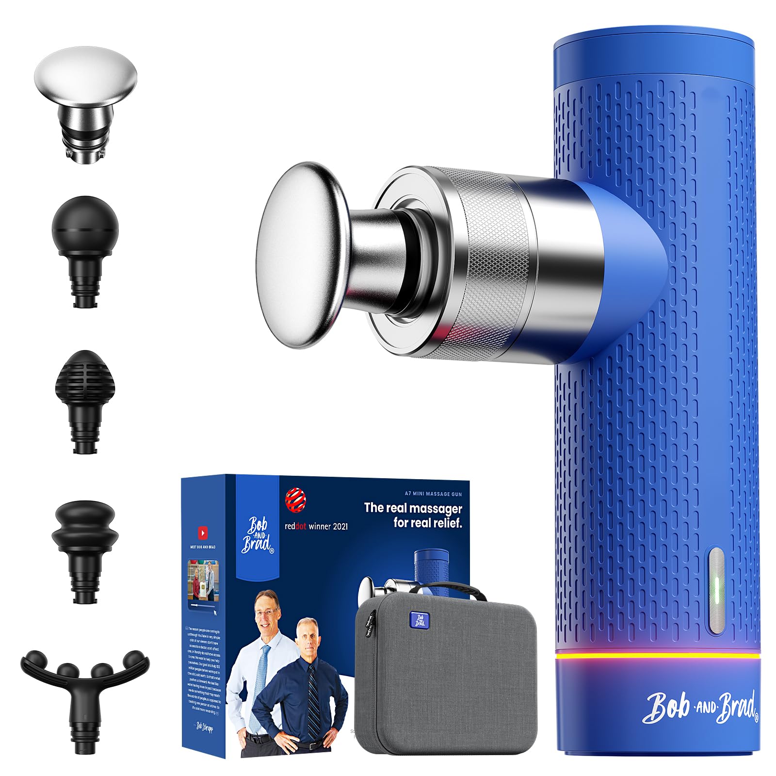 BOB AND BRAD A7 Deep Tissue Massage Gun FSA-HSA Eligible, 11mm Amplitude Percussion Massager for Back & Neck Pain Relief, Portable Muscle Recovery Gun