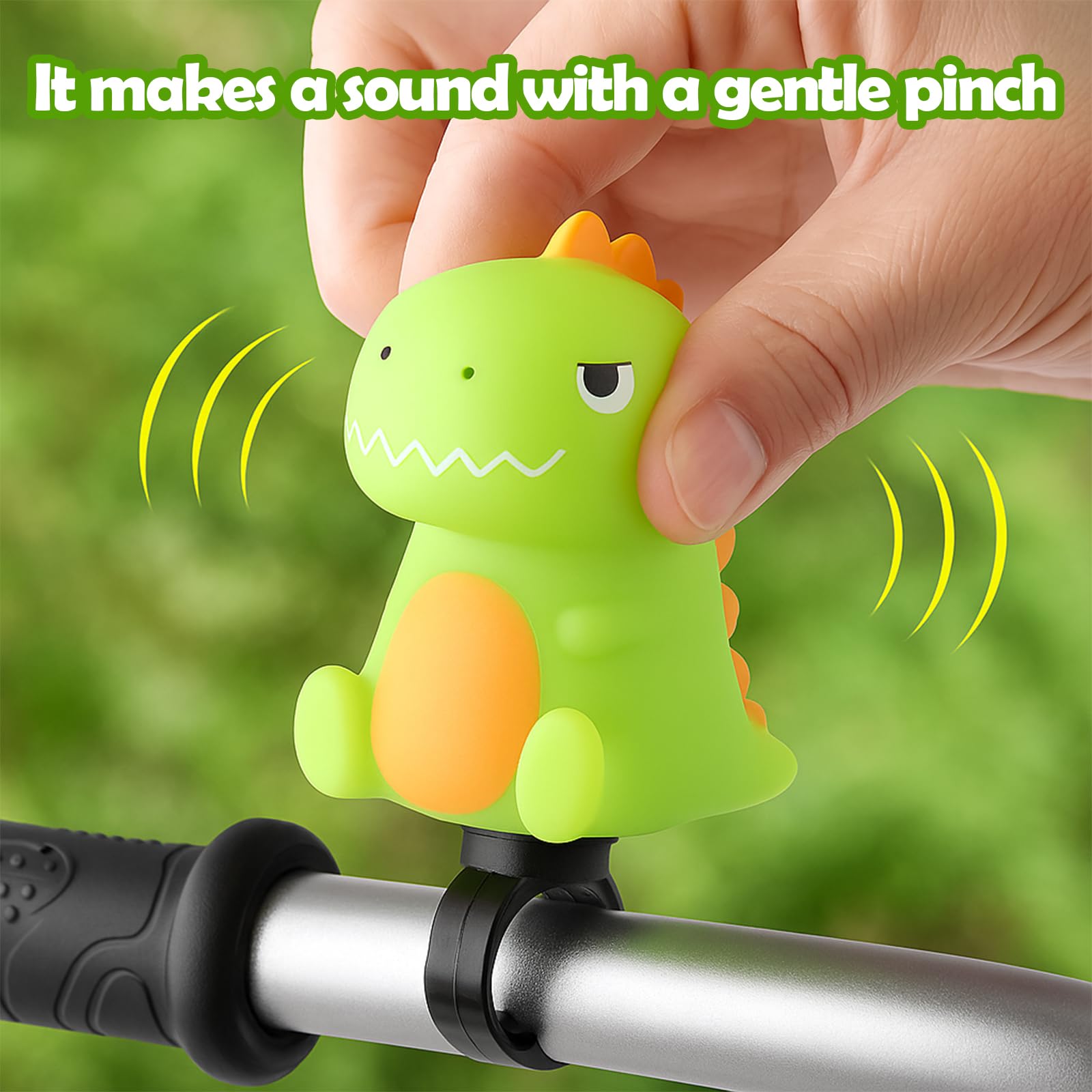 Sonnette Vélo Enfant KAIYAYA – Klaxon Dinosaure En Silicone, Son Fort, Installation Facile Pour Guidon <2.2 Cm