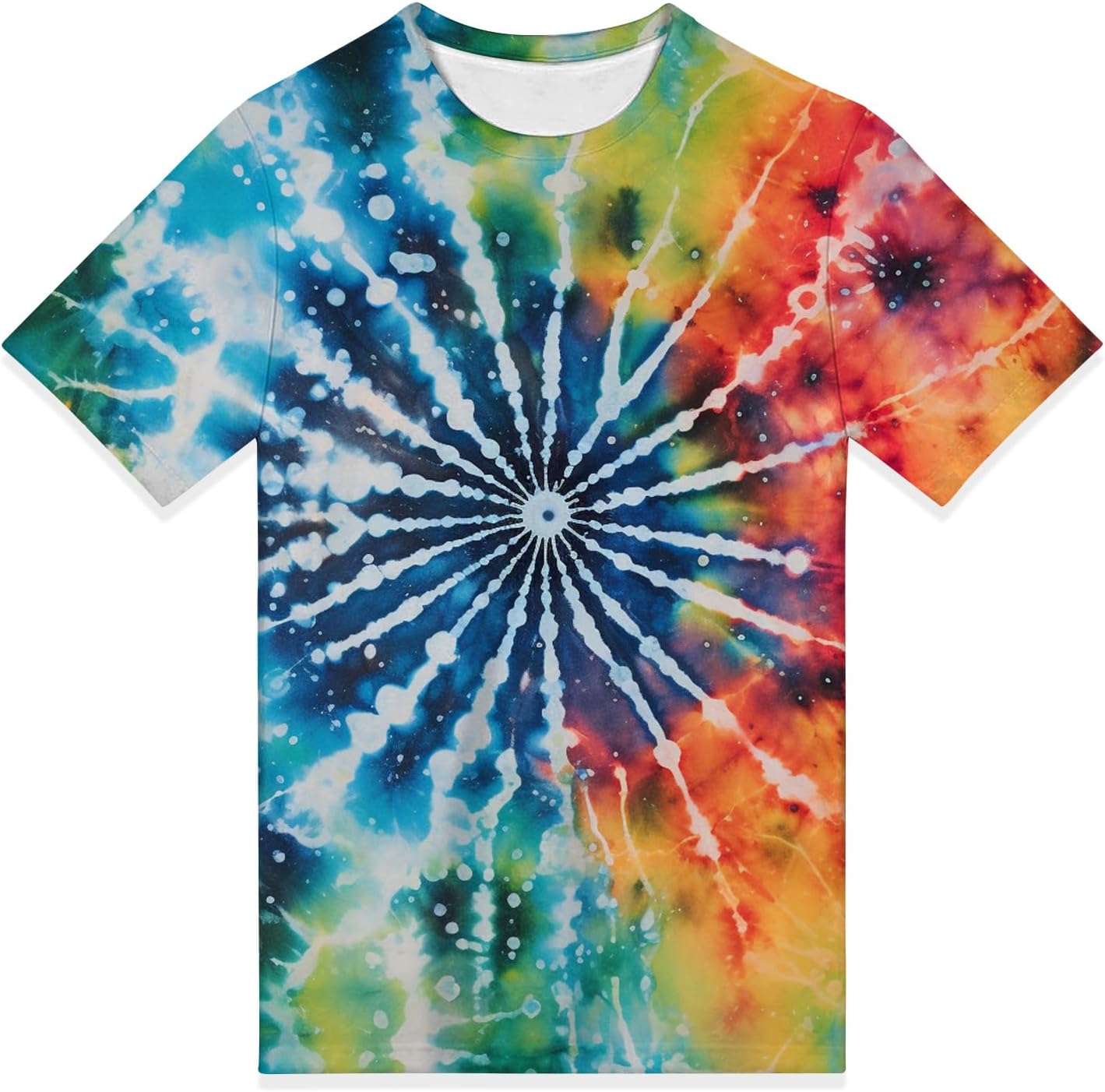 Unisex Tie Dye T-Shirt Short Sleeve Novelty Crewneck Tee for Men Women