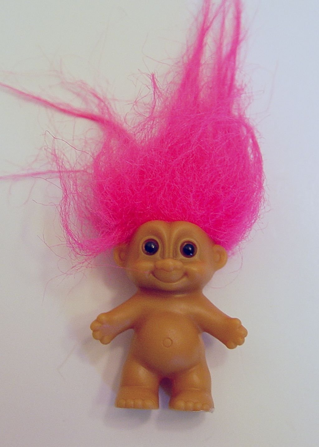 Russ Lucky Pink Haired Small Troll Doll 2" Tall