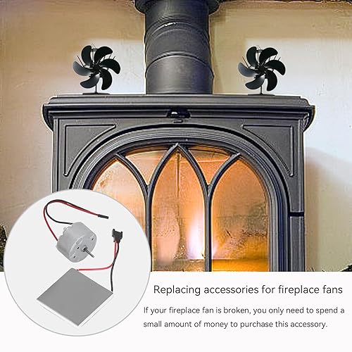 Miniatura 6 de Accesorios universales para ventilador de chimenea para motor de repuesto y hoja de generación de energíaventilador de estufa de calor de 4 aspas