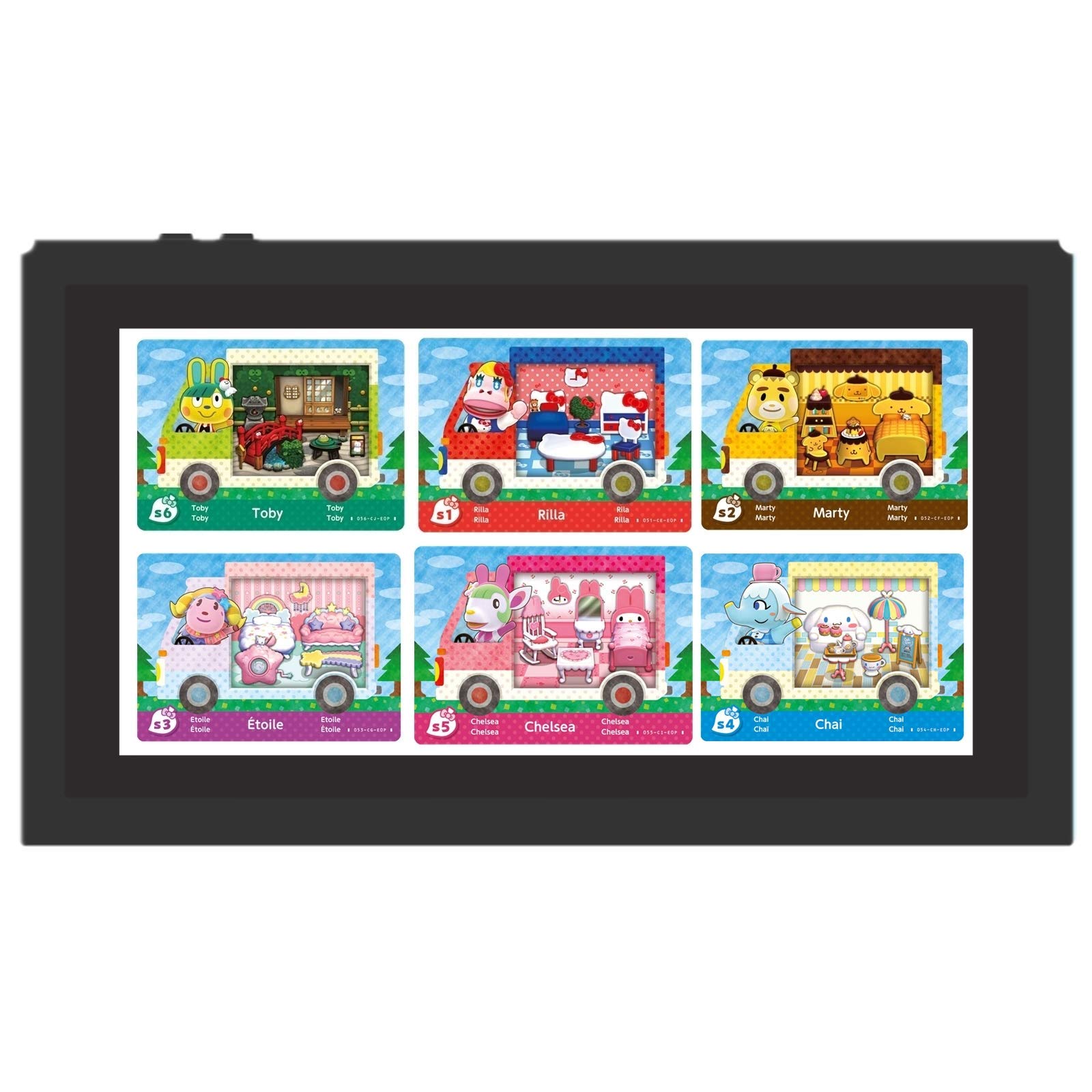 Tutte E 3 Le Carte Amiibo Sanrio: Rilla S1, Chelsea S5, Toby S6 Per Animal Crossing, Nintendo, Aperte Mai Usate