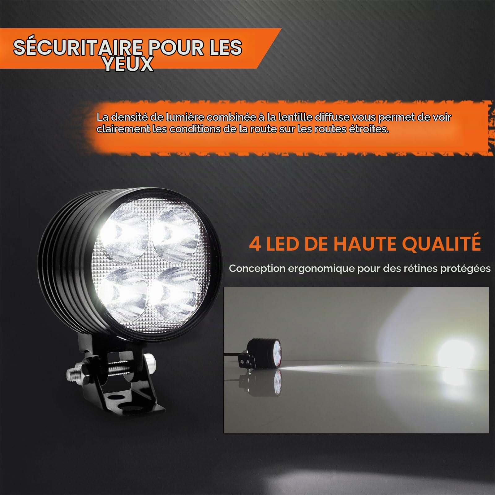 Biqing 2 x Mini 4 LED Moto Spot