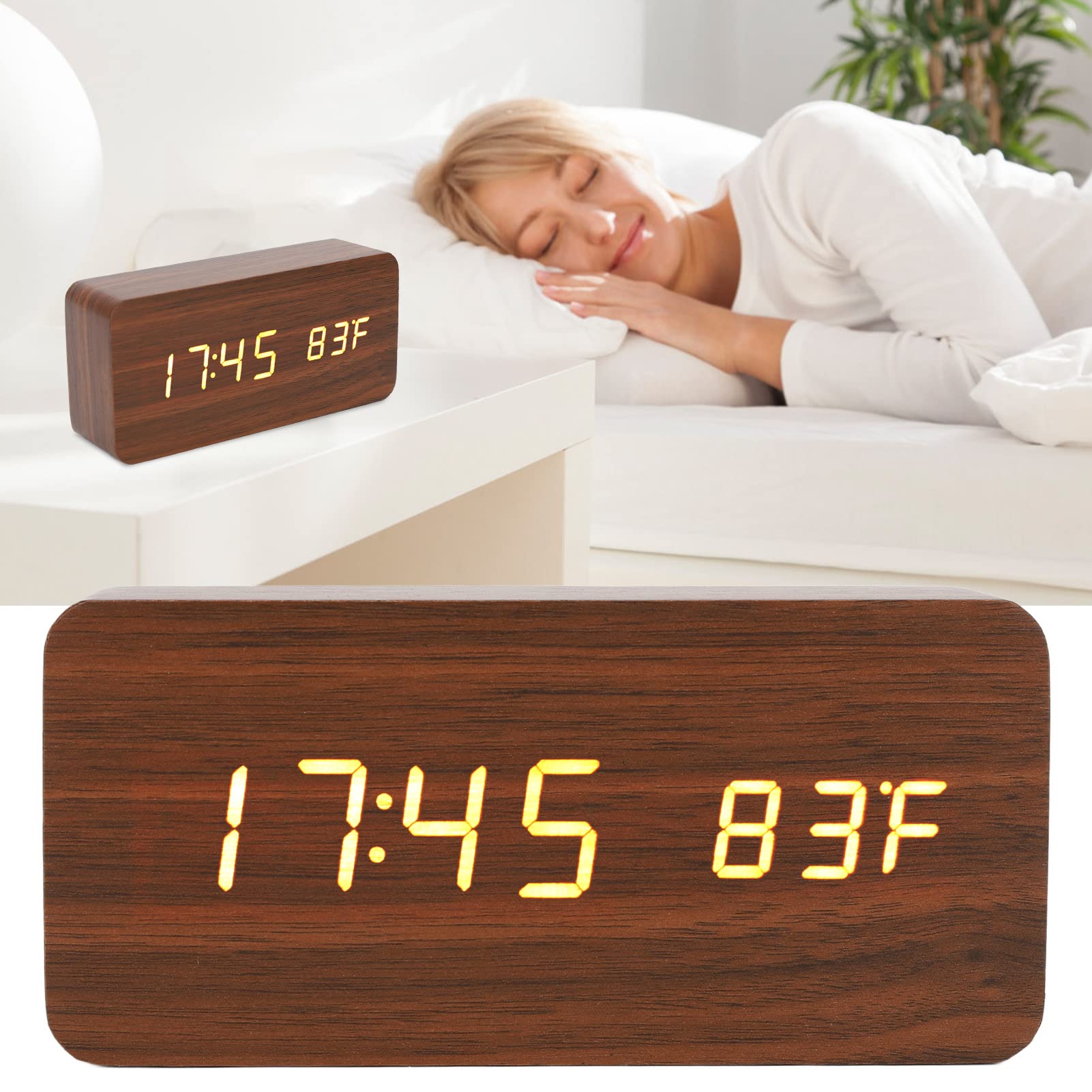 LED Wooden Digital Alarm Clock - Image 4