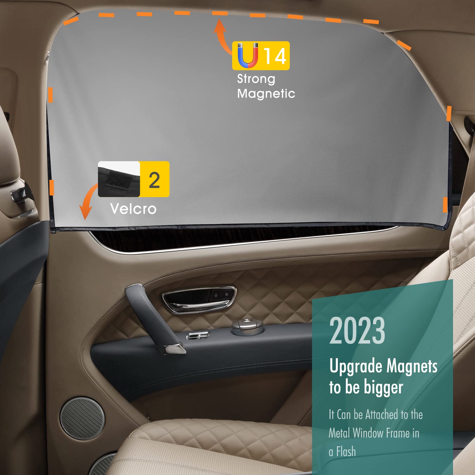 Fetanten Auto Sonnenschutz Mit Magneten - 2-teilig Für Seitenscheiben | UV-Schutz Für Baby, Kinder & Haustiere