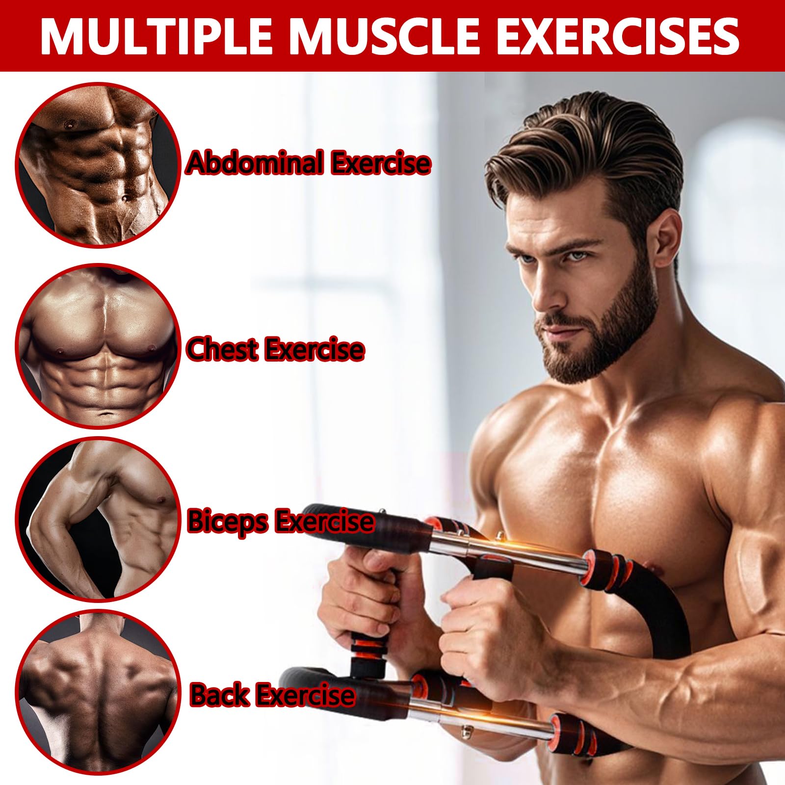 Shaker Twister Arm Trainer, 66-110lb Adjustable Chest Workout Equipment, Chest Trainer for Men Arm Workout Equipment - Image 7