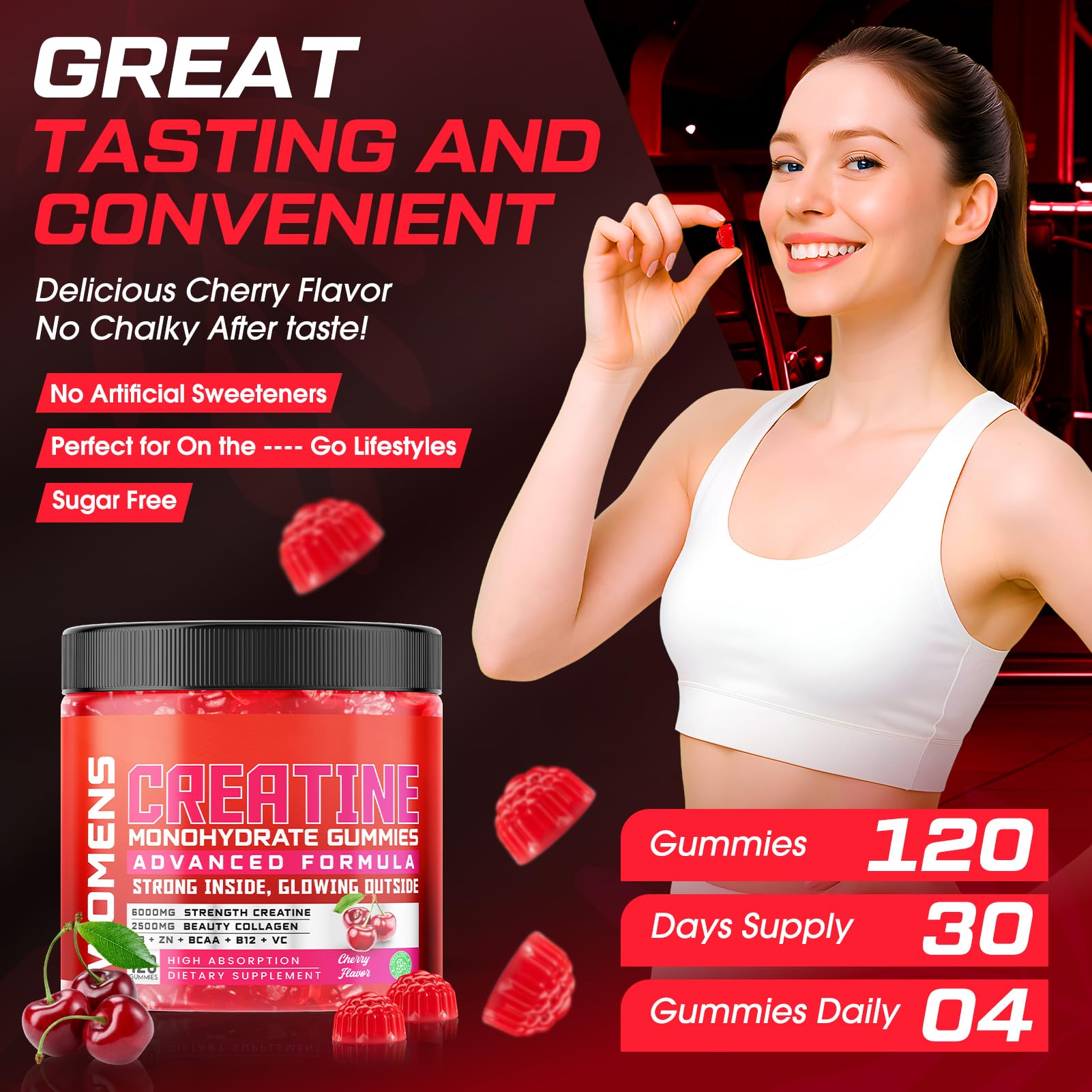Creatine for Women, 6000mg Creatine Monohydrate Gummies with Collagen, BCAA — Amazon image 6