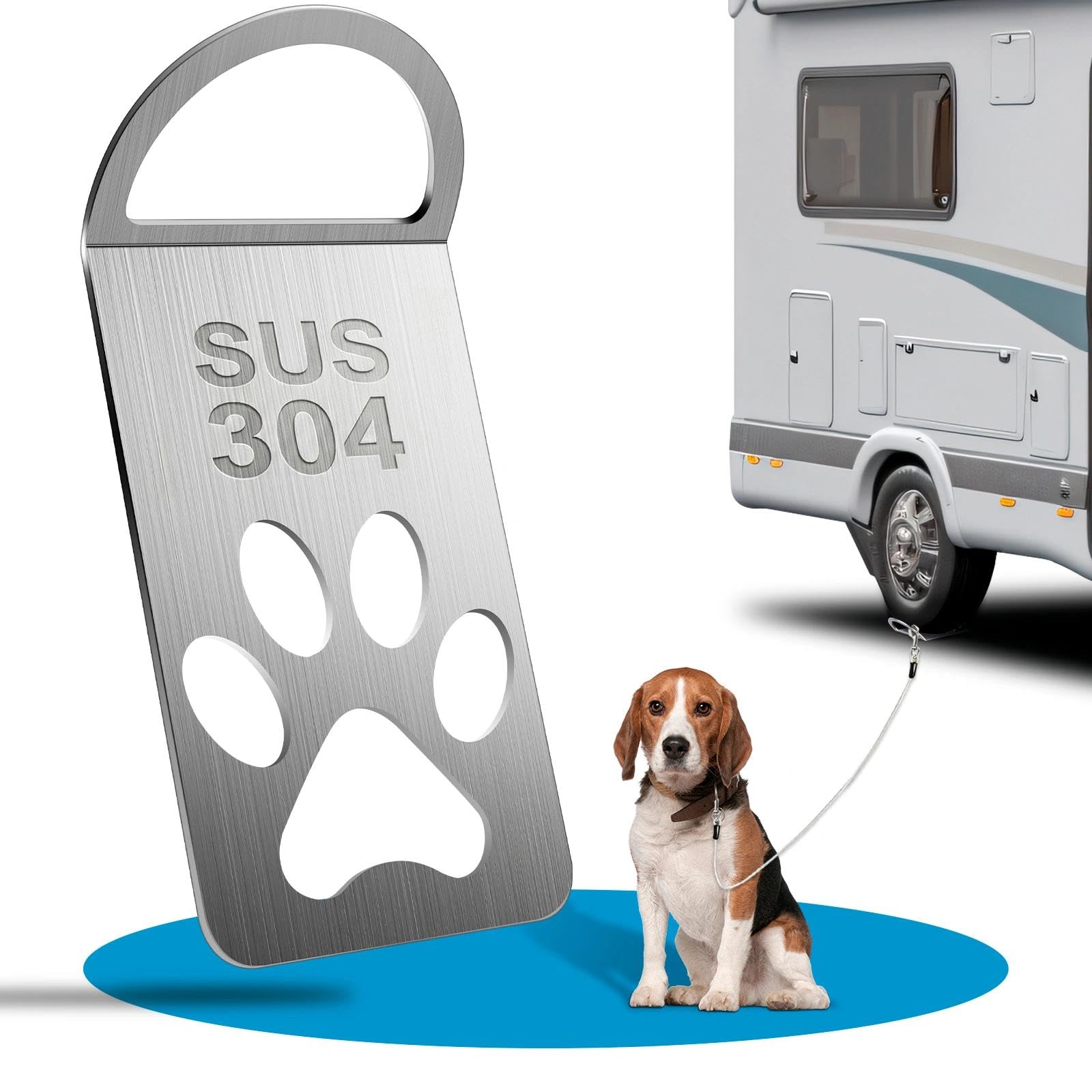 Anclaje de Suelo para Perros Espesar 0,4 cm 304 Acero Inoxidable Engrosamiento, Ancla para Perros Ideal para Salir con el Perro, Placa de Suelo Fácil de Usar
