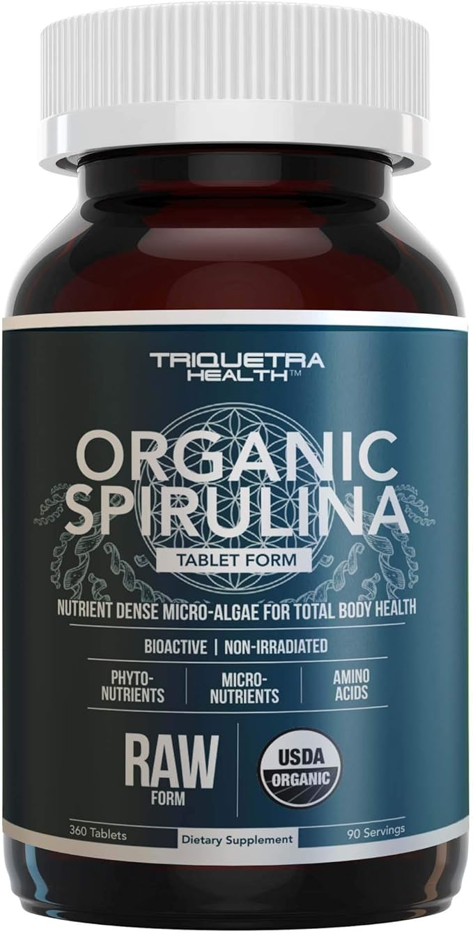 Organic Spirulina Tablets (360 Tablets) Made with Parry