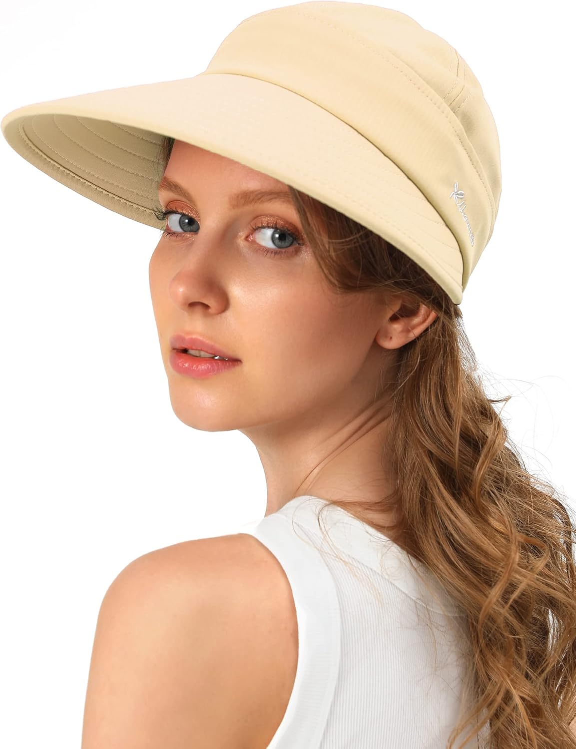 Sombrero visera amplio para mujer con protección UV miniatura 1